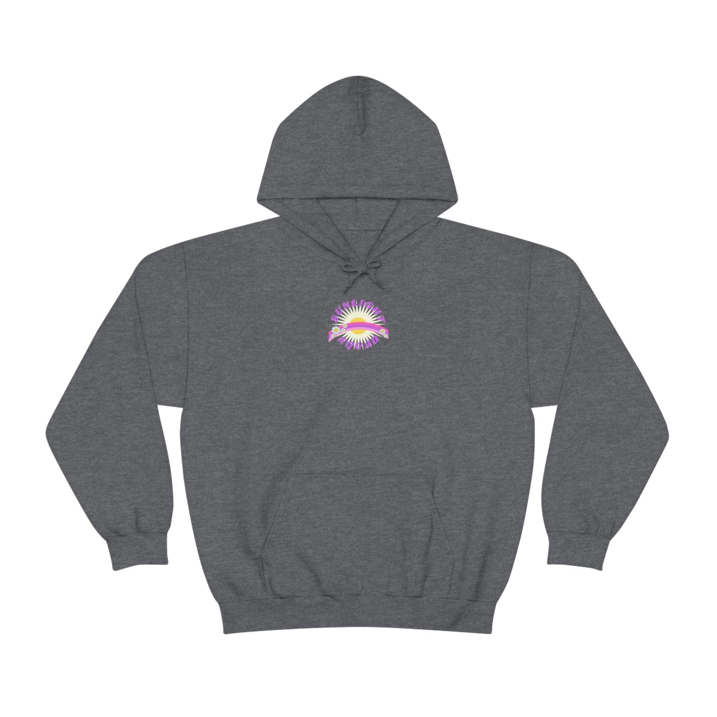 Retro Smile Flower Pink Purple Lavender Lilac Hoodie, Sunlight Squad Sweatshirt, Back Graphic Hoodie, VSCO Girl Oversized Trendy Tumblr Top