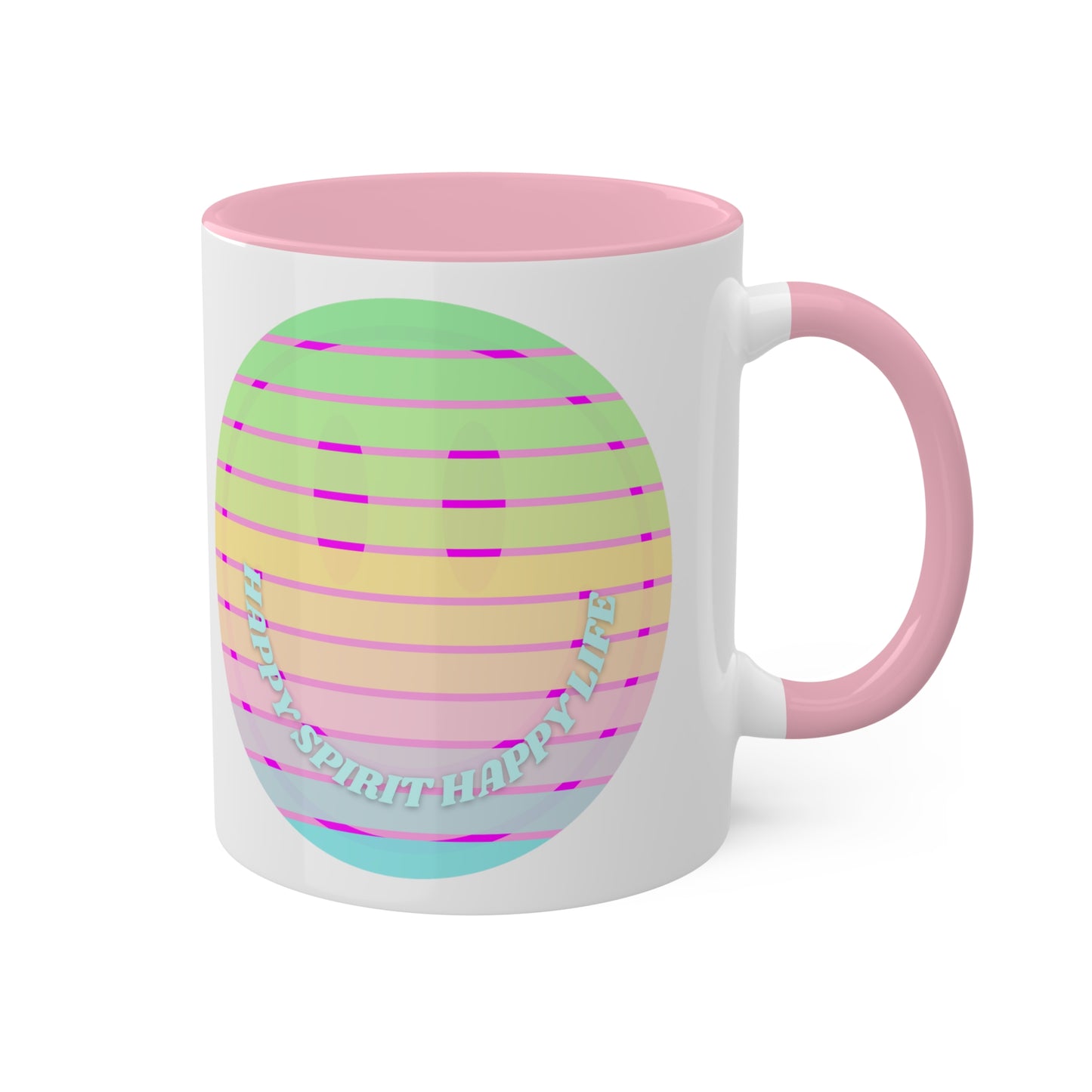 Retro Happy Spirit Happy Life Aesthetic Mug, Smile Face Mug, Trendy Coffee Mug, Tumblr Mug, Aesthetic Happy Life Gift, Aesthetic Pin