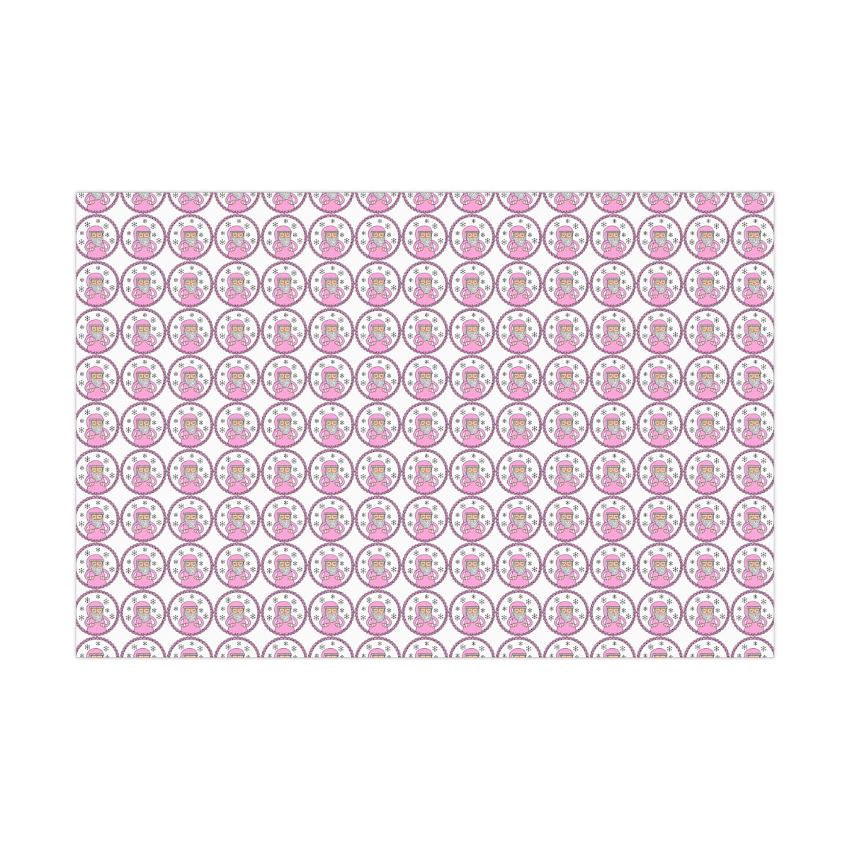 Pink Santa Gift Wrap Paper, Pink Santa Claus Paper, Pastel Christmas Paper, Pink Holiday Wrapping Paper