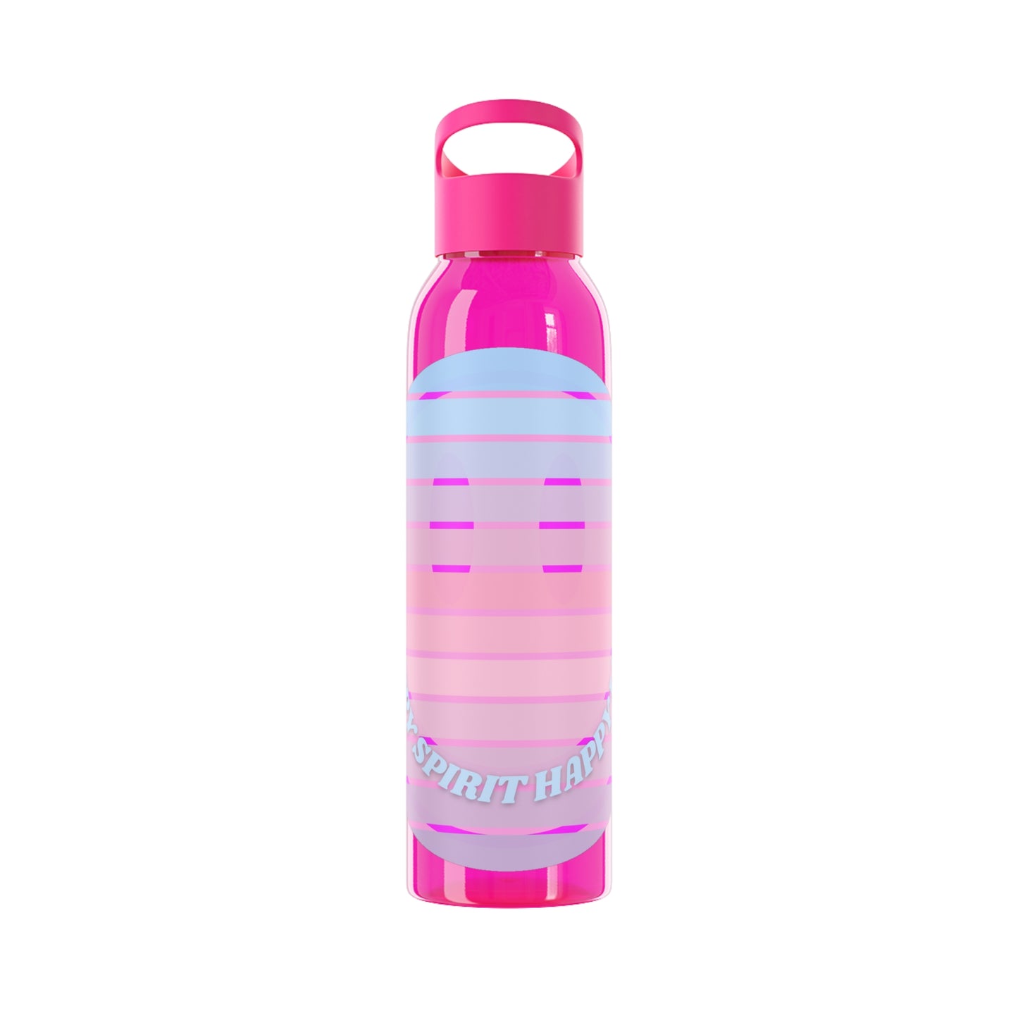 Aesthetic Happy Spirit Happy Life Water Bottle, Aesthetic Pink, Smile Face, Trendy Tumblr Bottle, Happy Mind Tumbler, BPA Free Smile Bottle
