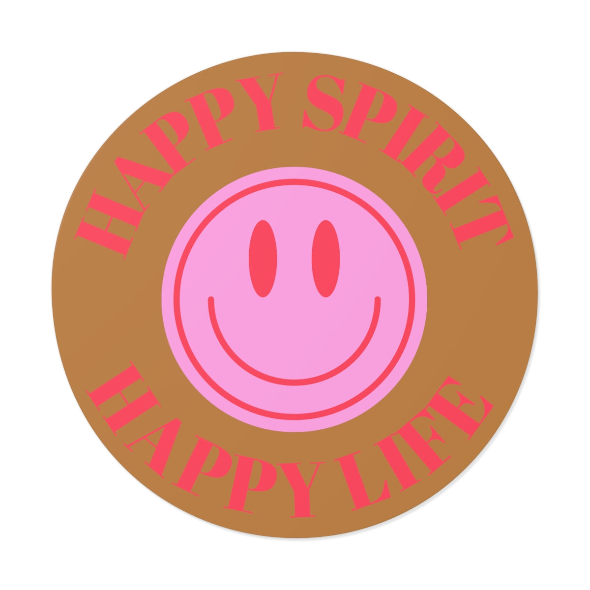 Happy Spirit Happy Life Round Vinyl Stickers, UV Smiley Stickers, Smile Sticker, Tumblr Retro Smile, VSCO Girl, Computer, Skateboard