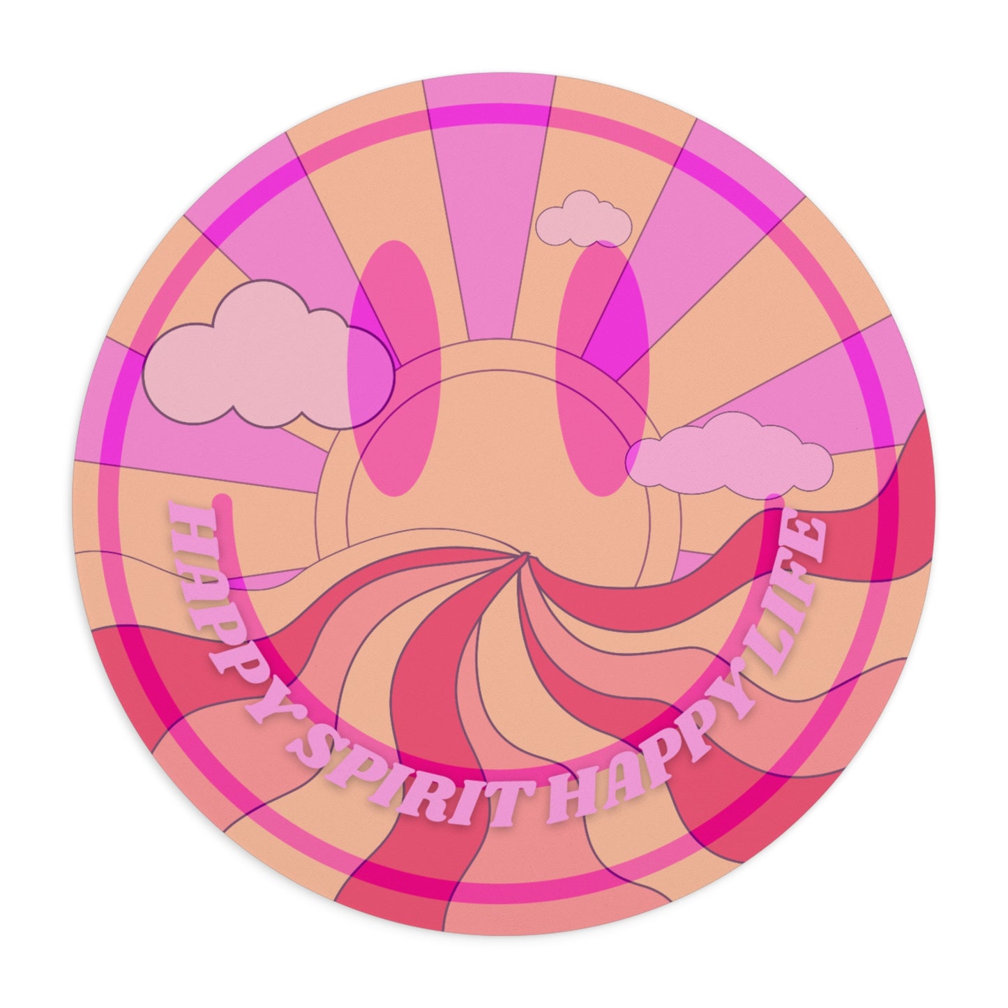 Aesthetic Mouse Pad, Happy Spirit Happy Life Aesthetic Mouse Pad, Smile Face Mouse Pad Trendy Mouse Pad, Aesthetic Smile Computer Accessory