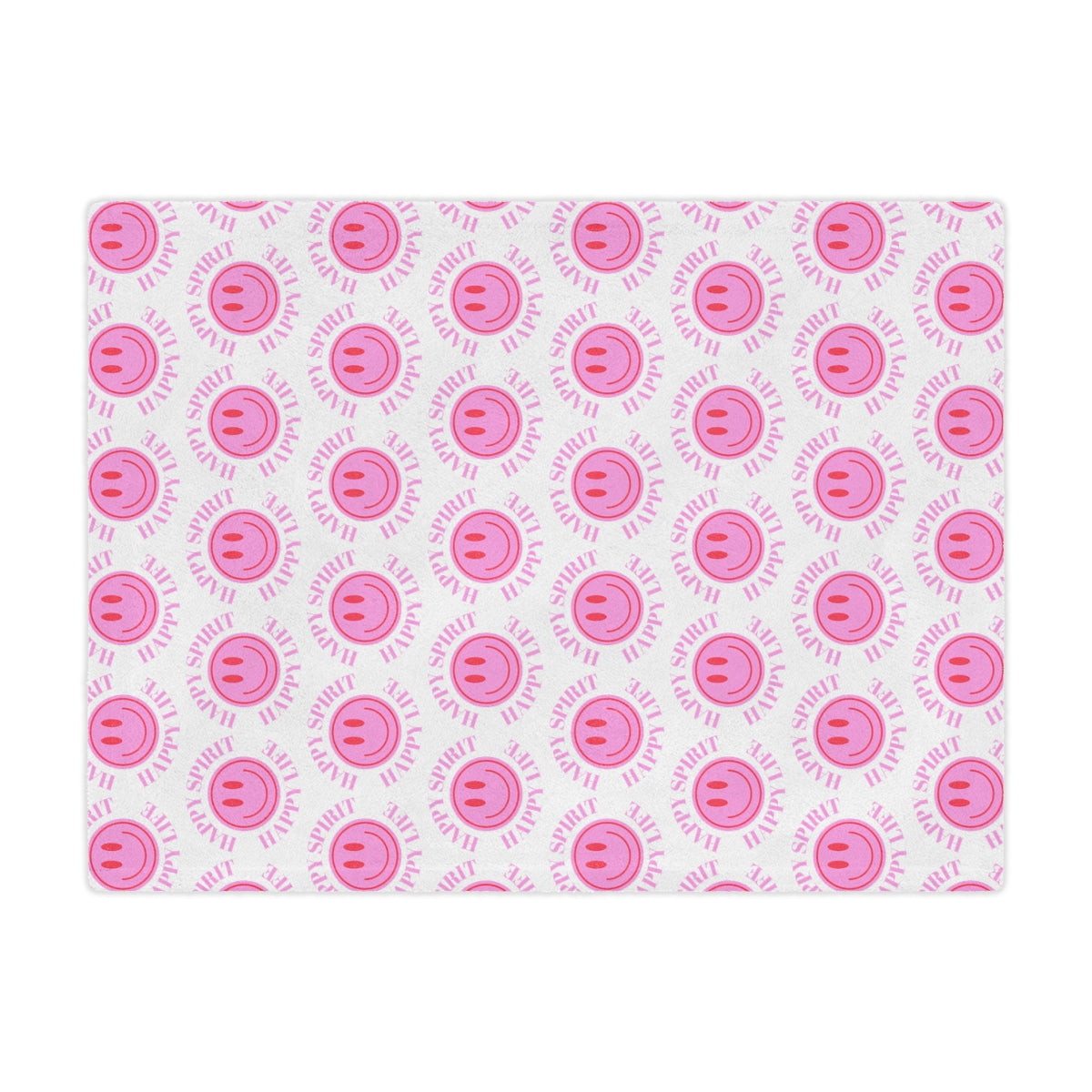 Adult Pink Smile Minky Blanket, Happy Spirit Happy Life Happy Mind Blanket, Aesthetic Blanket, Adult Fleece Smile Pink Y2k Throw