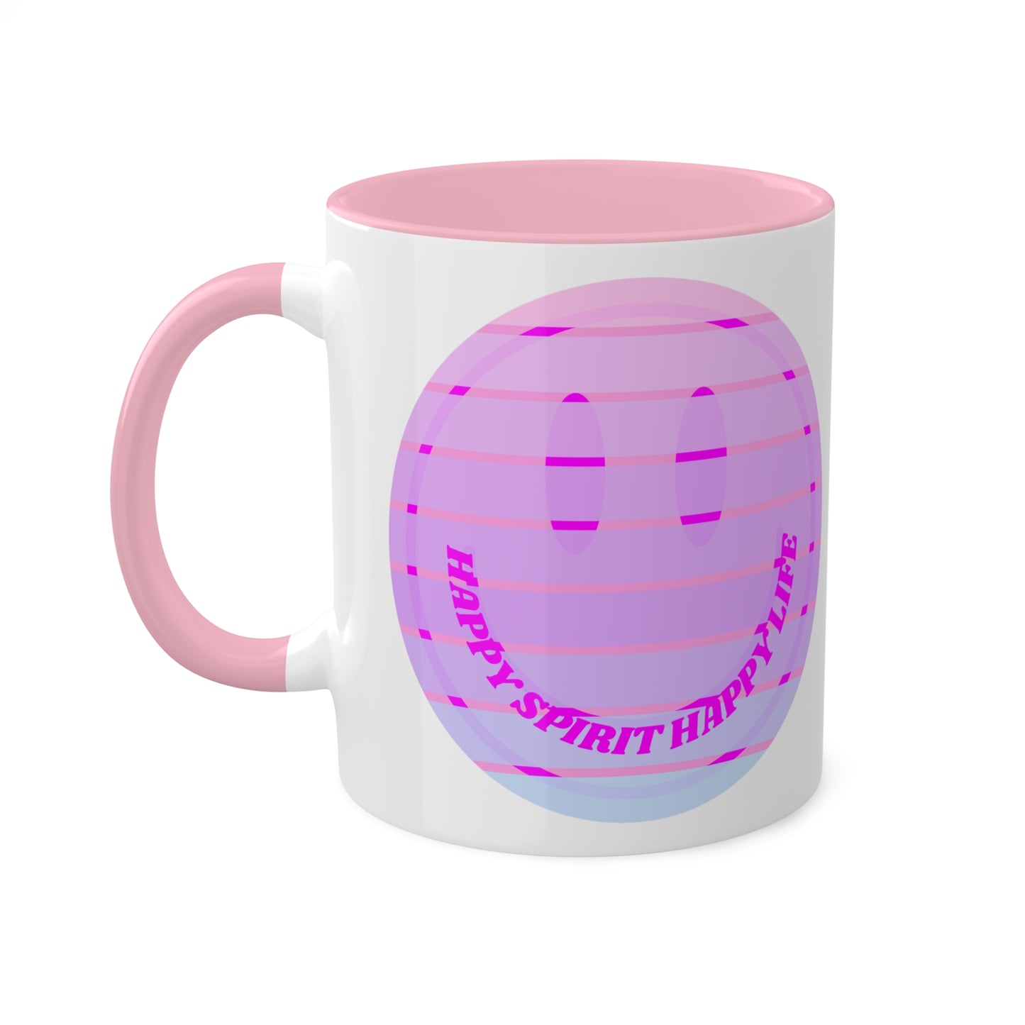 Retro Happy Spirit Happy Life Aesthetic Mug, Smile Face Mug, Trendy Coffee Mug, Tumblr Mug, Aesthetic Happy Life Gift, Aesthetic Mug