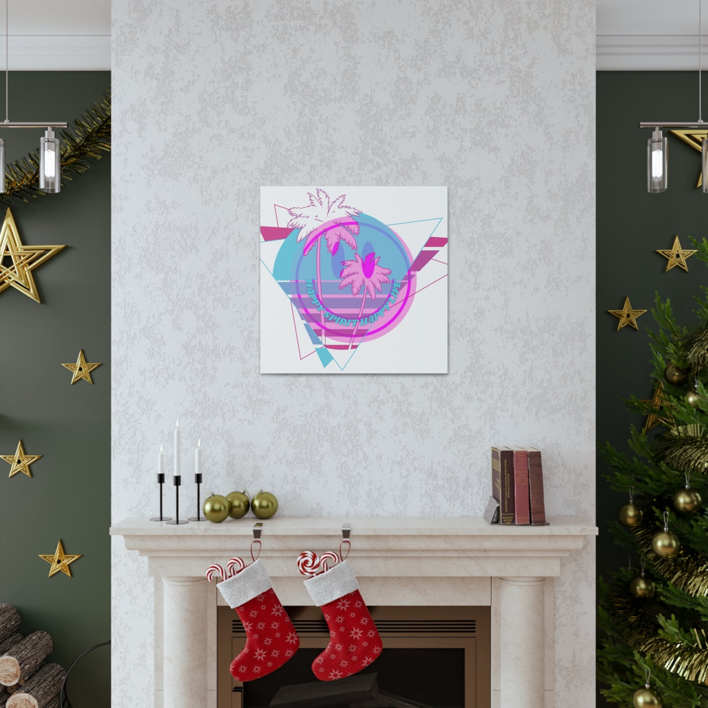 Smile Face Wall Art, Aesthetic Smile Face Gallery Canvas Wrap, Sunset Wall Art, Bedroom Wall Art, Pink Smile Decoration, Home Decoration