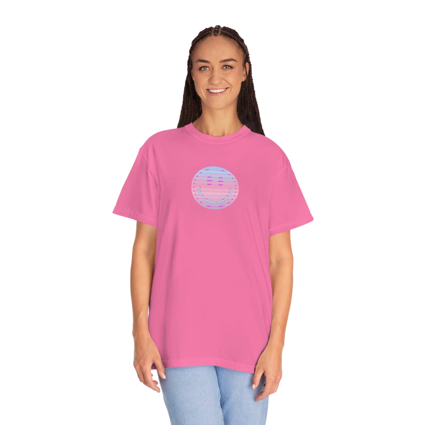 Aesthetic Retro Smile Lilac Tshirt, Happy Spirit Happy Mind, Aesthetic t shirt, Graphic Tumblr Tshirt, Trendy Oversized Vintage Style Tee