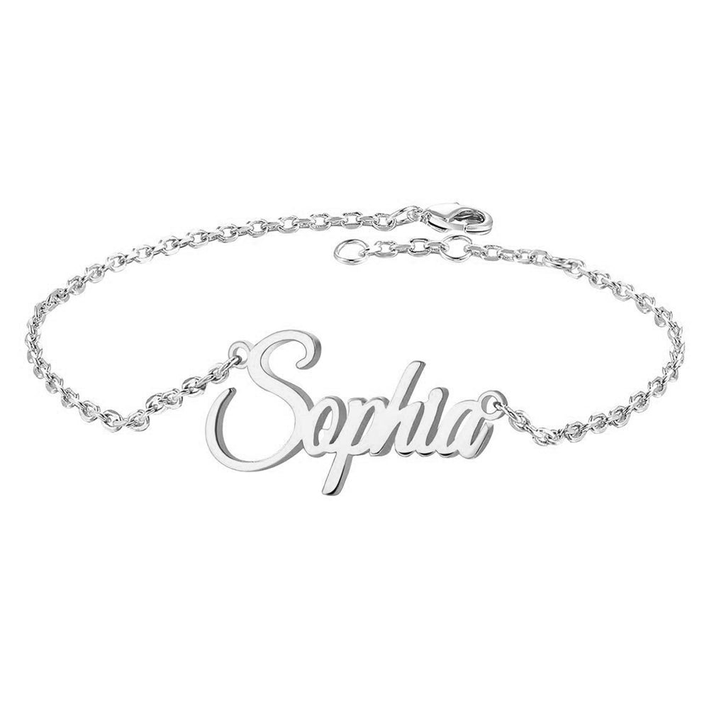 Personalized Custom Name Bracelet Gold Plated Sterling Silver