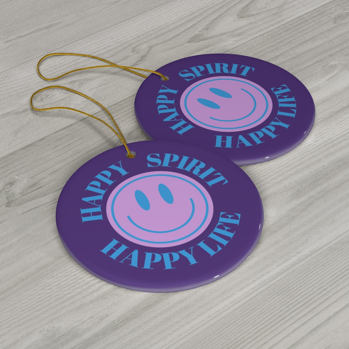 Holiday Ornament Happy Spirit Happy Life, Happiness Ornament, Modern Ornament, Smile Decoration, VSCO, Tumblr, Pink Smile, Retro Christmas