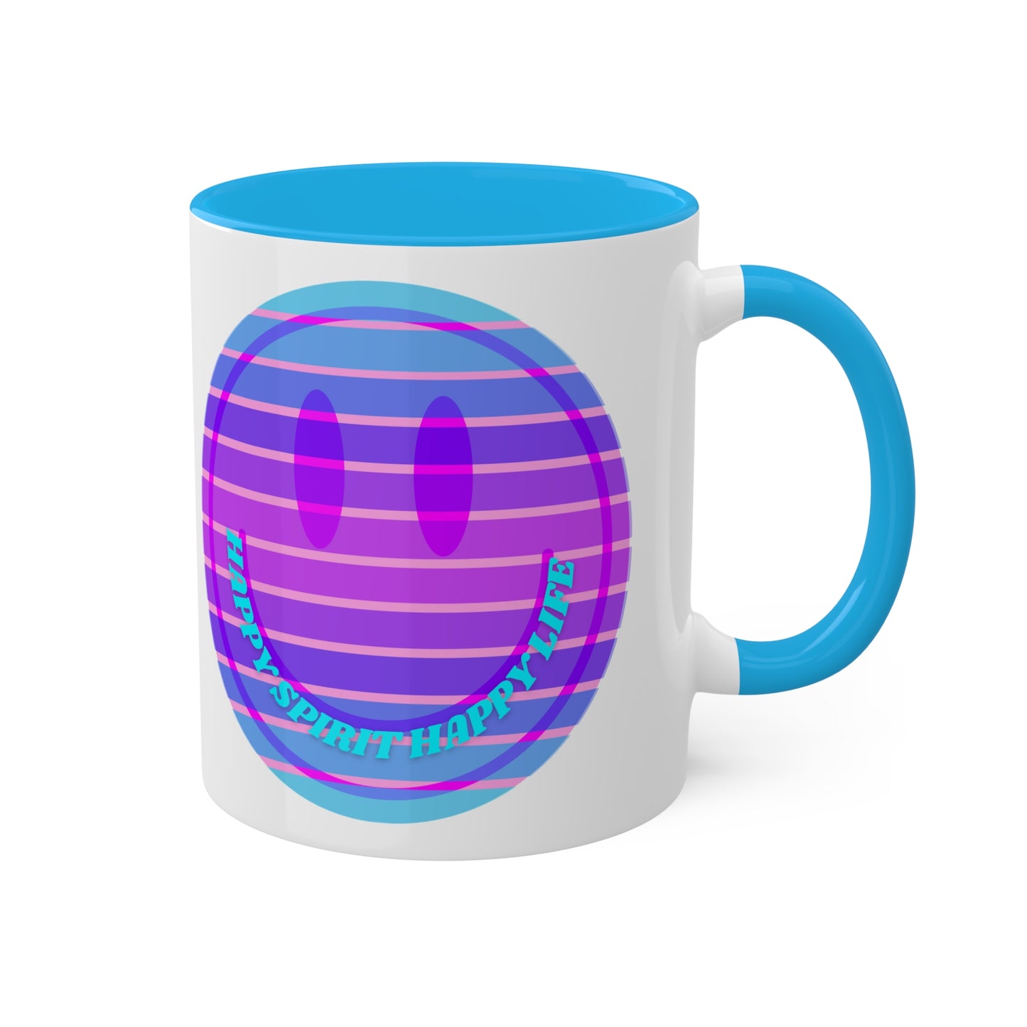 Retro Happy Spirit Happy Life Aesthetic Mug, Smile Face Mug, Trendy Coffee Mug, Tumblr Mug, Aesthetic Happy Life Gift, Aesthetic Mug