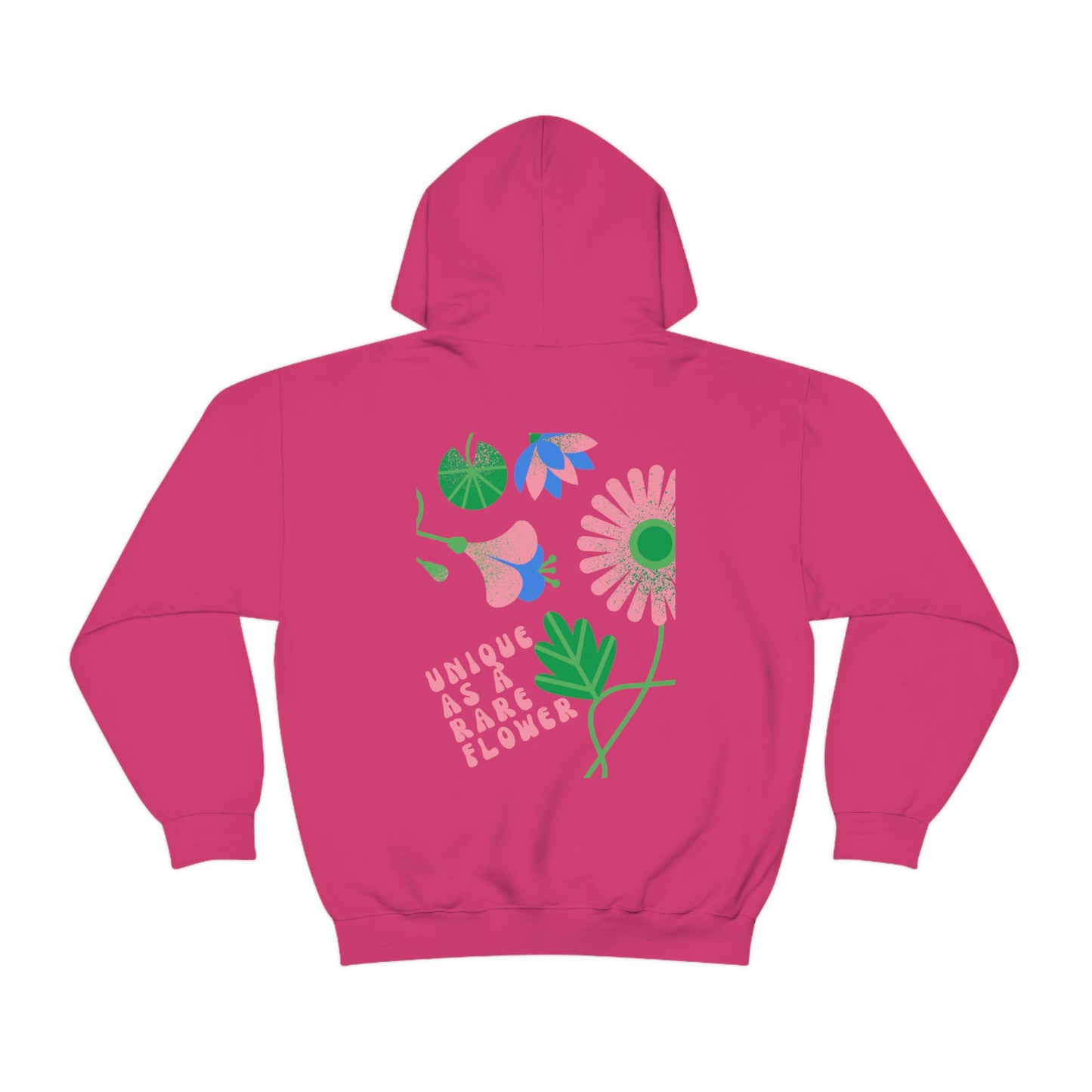 Retro Plant Hoodie, Unique as a Rare Flower Sweatshirt, Positivity Oversized Hoodie Sweatshirt, Flower Aesthetic Pink Plant Hoodie