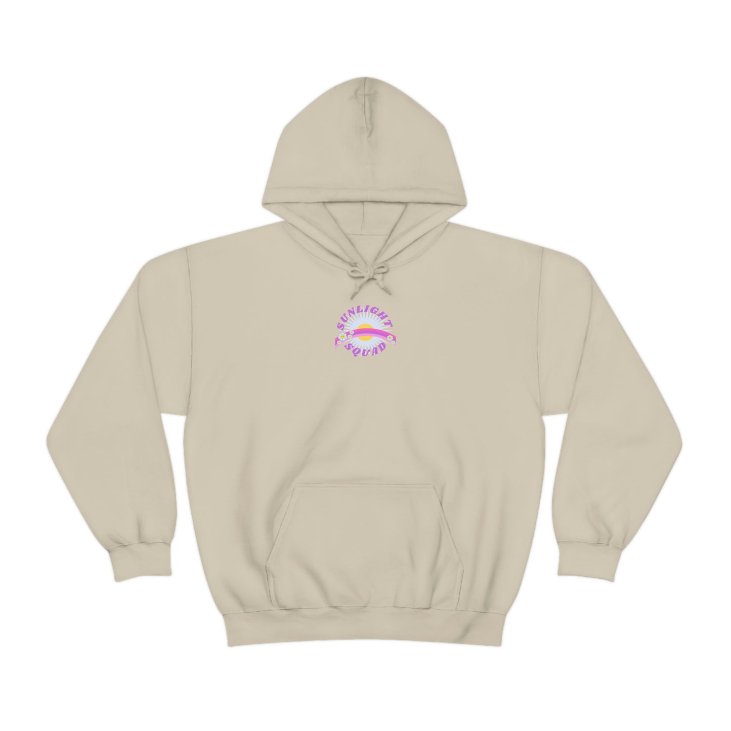 Retro Smile Flower Pink Purple Lavender Lilac Hoodie, Sunlight Squad Sweatshirt, Back Graphic Hoodie, VSCO Girl Oversized Trendy Tumblr Top