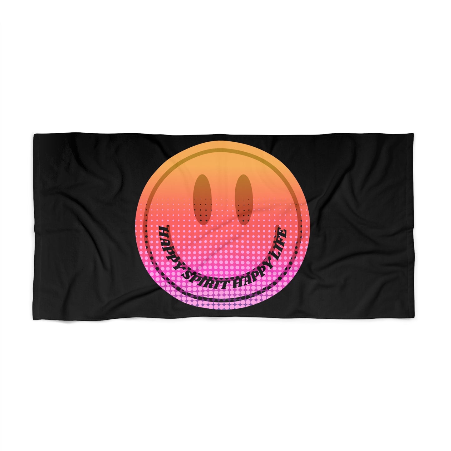 Aesthetic Smile Beach Towel, Happy Spirit Happy Life Towel, Sunset Smile Towel, Trendy Neon Ombre Towel, Summer Towel, Mental Health