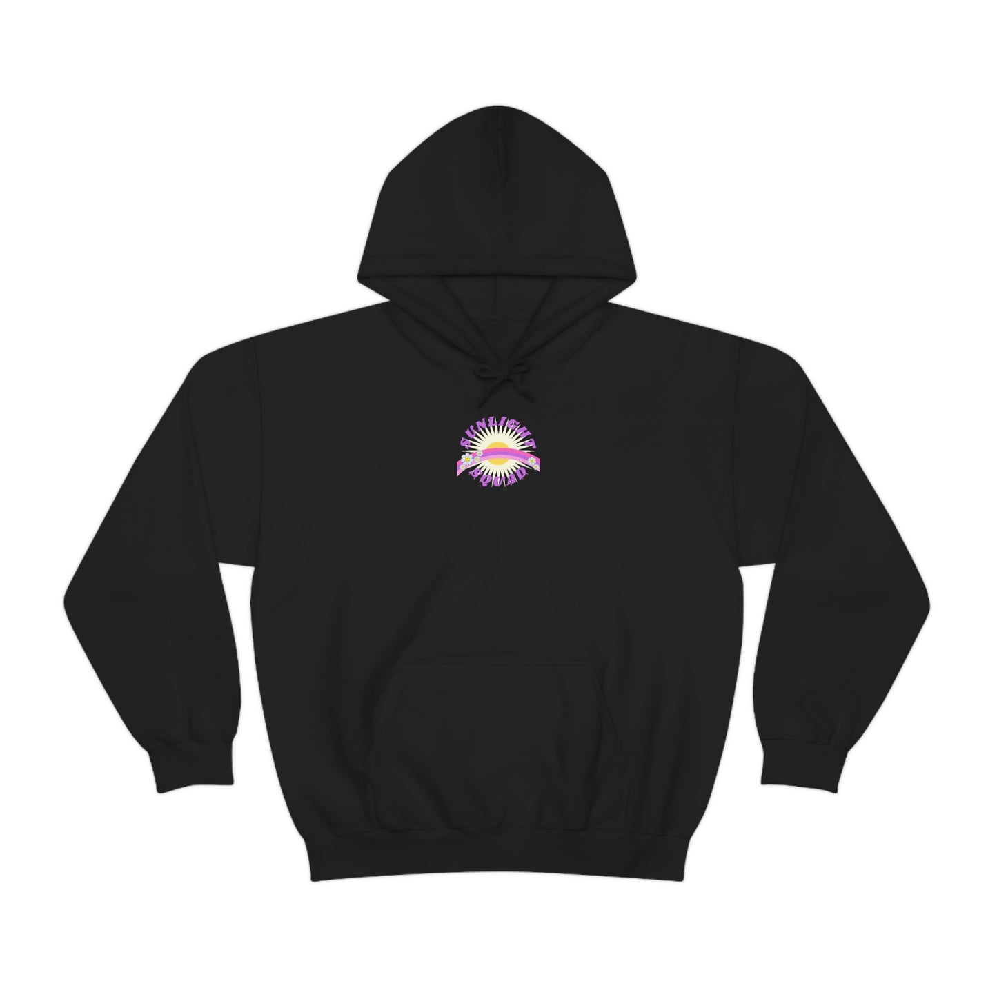 Retro Smile Flower Pink Purple Lavender Lilac Hoodie, Sunlight Squad Sweatshirt, Back Graphic Hoodie, VSCO Girl Oversized Trendy Tumblr Top