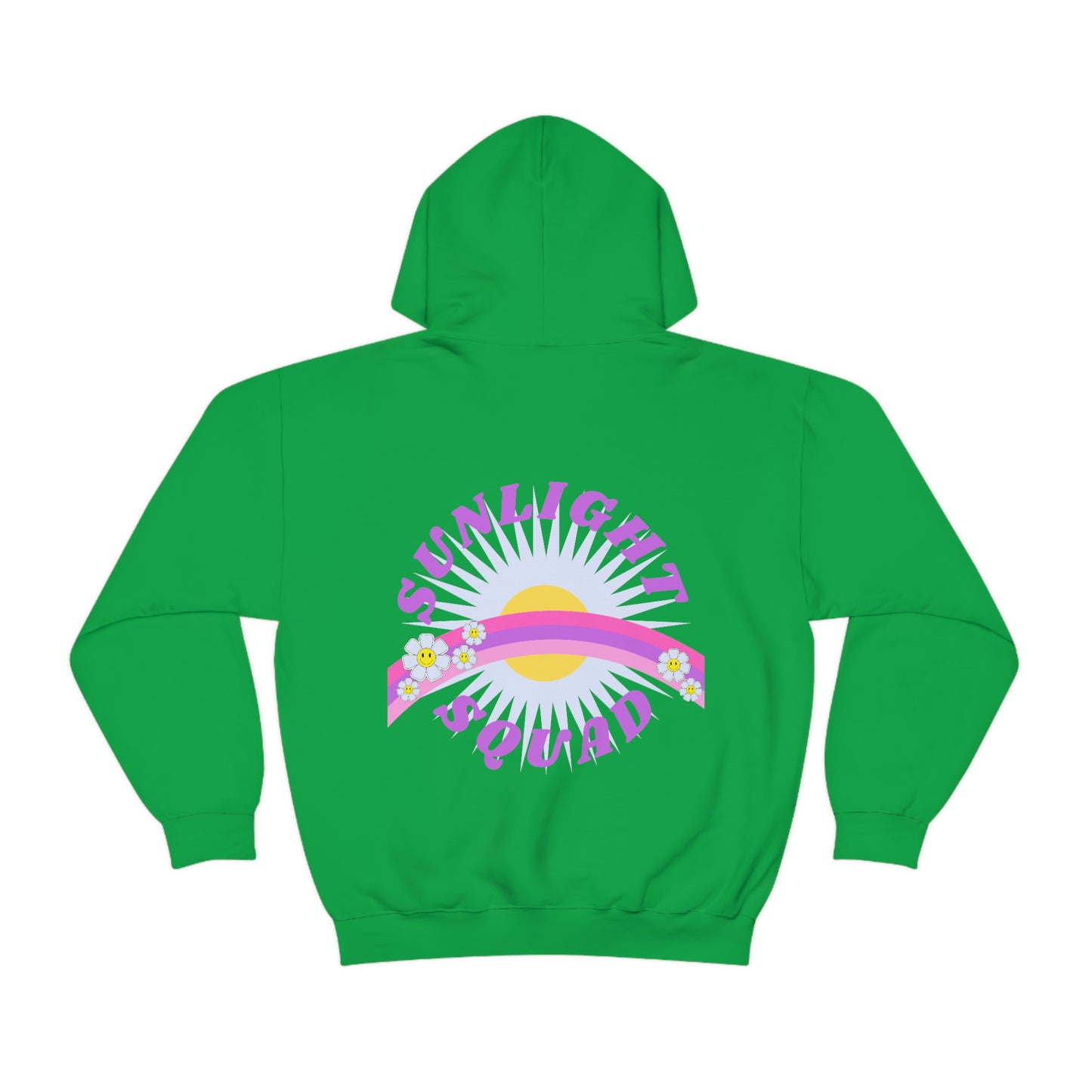 Retro Smile Flower Pink Purple Lavender Lilac Hoodie, Sunlight Squad Sweatshirt, Back Graphic Hoodie, VSCO Girl Oversized Trendy Tumblr Top