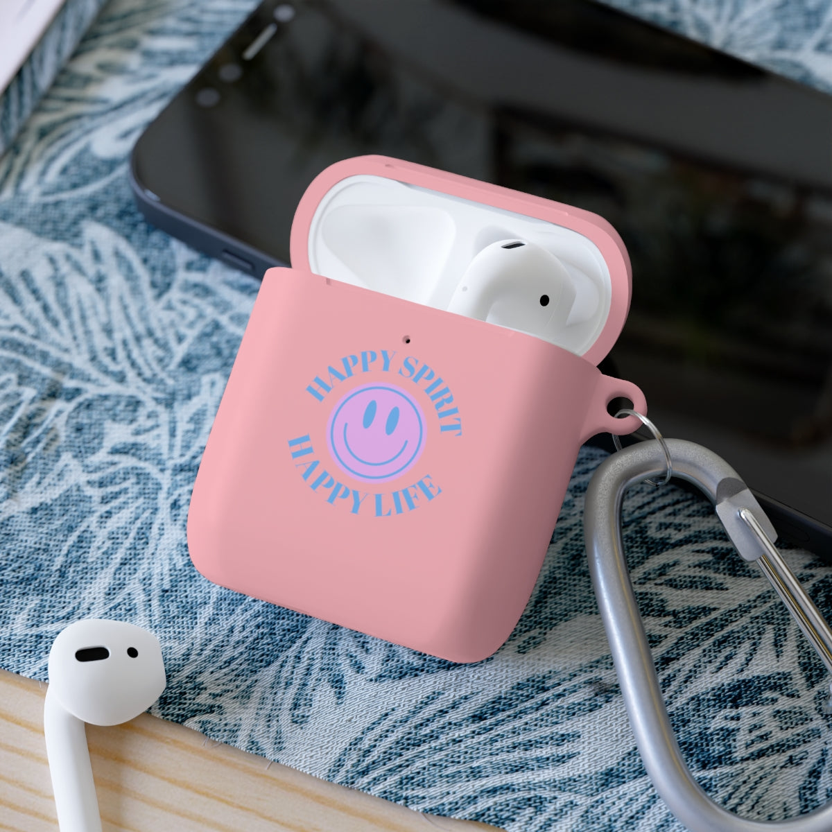 Happy Spirit Happy Life AirPods and AirPods Pro Case Cover, AirPods and AirPods Pro Case Cover, VSCO girl, Smiley Happy Life Protector