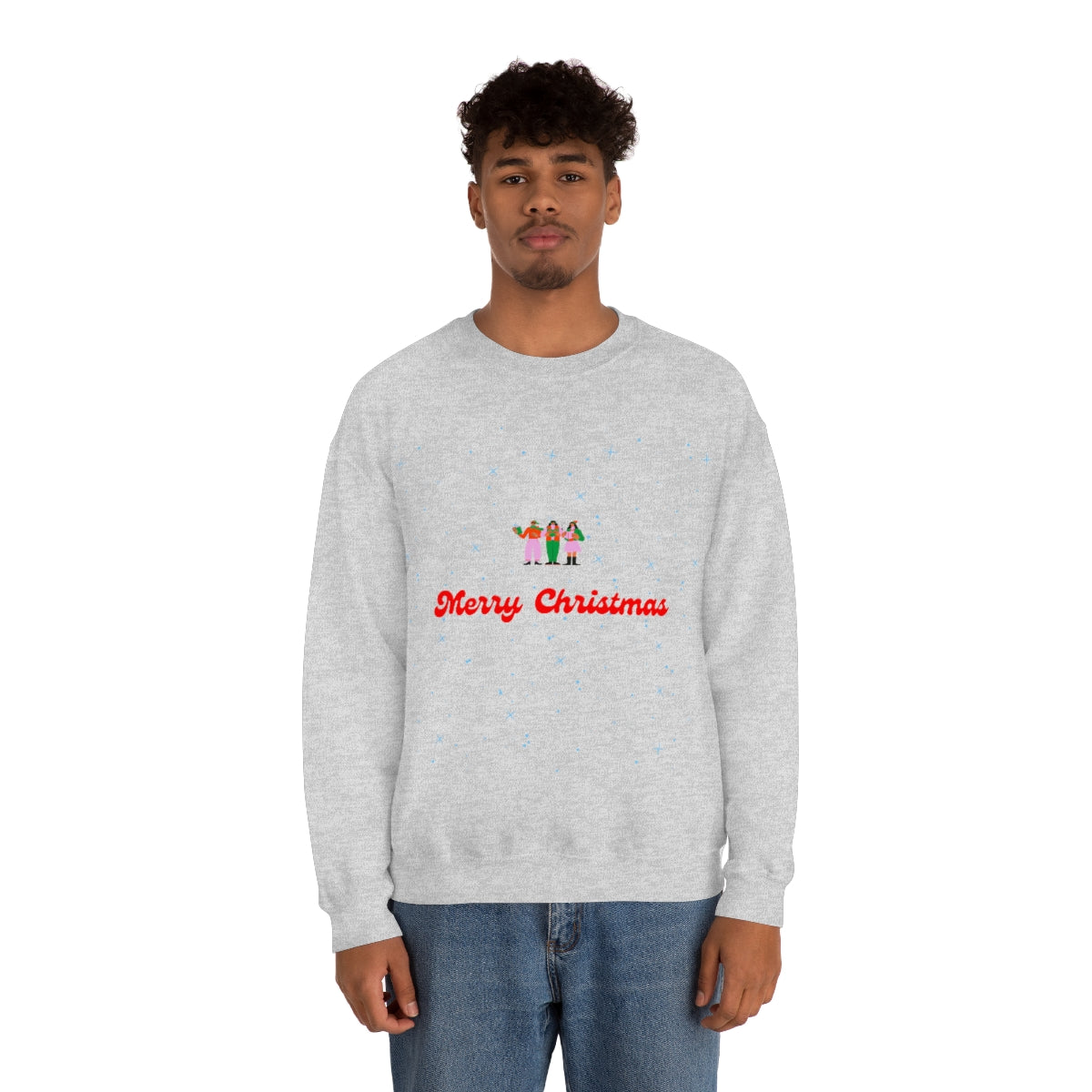 Pink Nutcracker Merry and Bright Minimalist Sweatshirt, Blue Nutcracker Sweatshirt, Trendy Christmas Sweatshirt, Pastel Xmas Crewneck