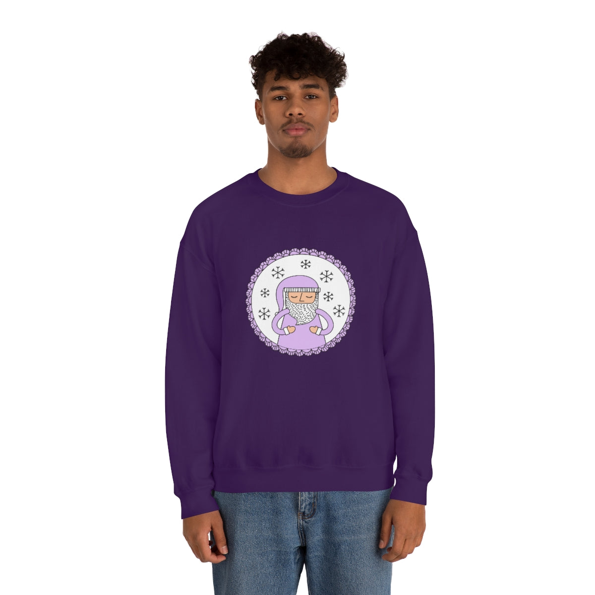 Purple Santa Claus Sweatshirt, Pink Santa Sweatshirt, Trendy Noel Minimalist Christmas Sweatshirt, Xmas Santa Crewneck Top, Pastel Holiday