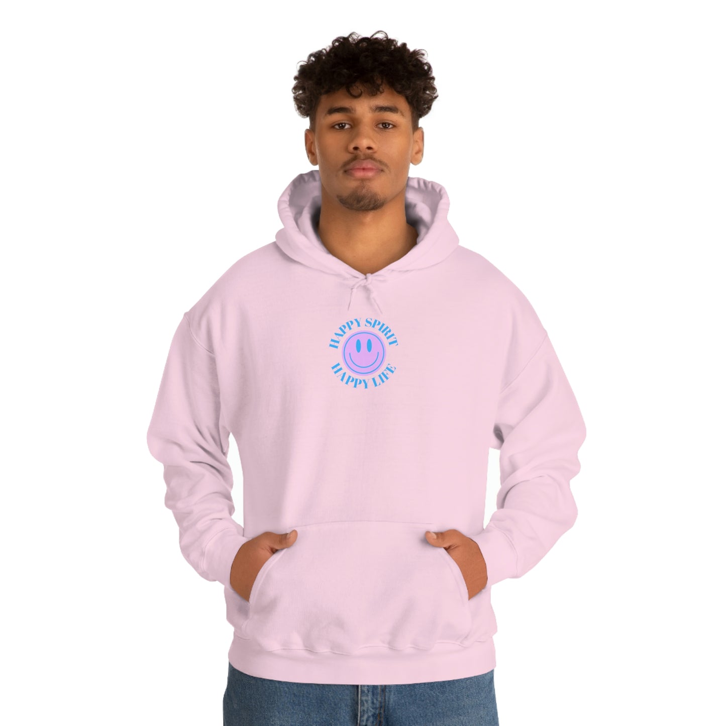 Happy Spirit Happy Life Sweatshirt, Gildan 18500 Hoodie, Oversized Hoodie, Front Back Print Trendy Sweatshirt, Beach Cover Up, Lake Cover
