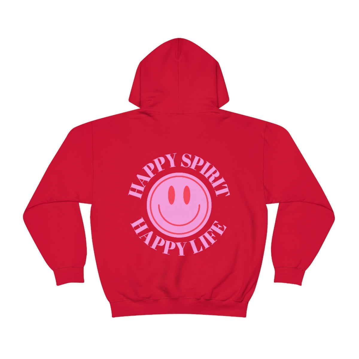 Happy Spirit Happy Life Sweatshirt, Pink Smile Lilac Hoodie, Oversized Hoodie, Front Back Print Trendy Sweatshirt, Beach Cover Up, Cover Up