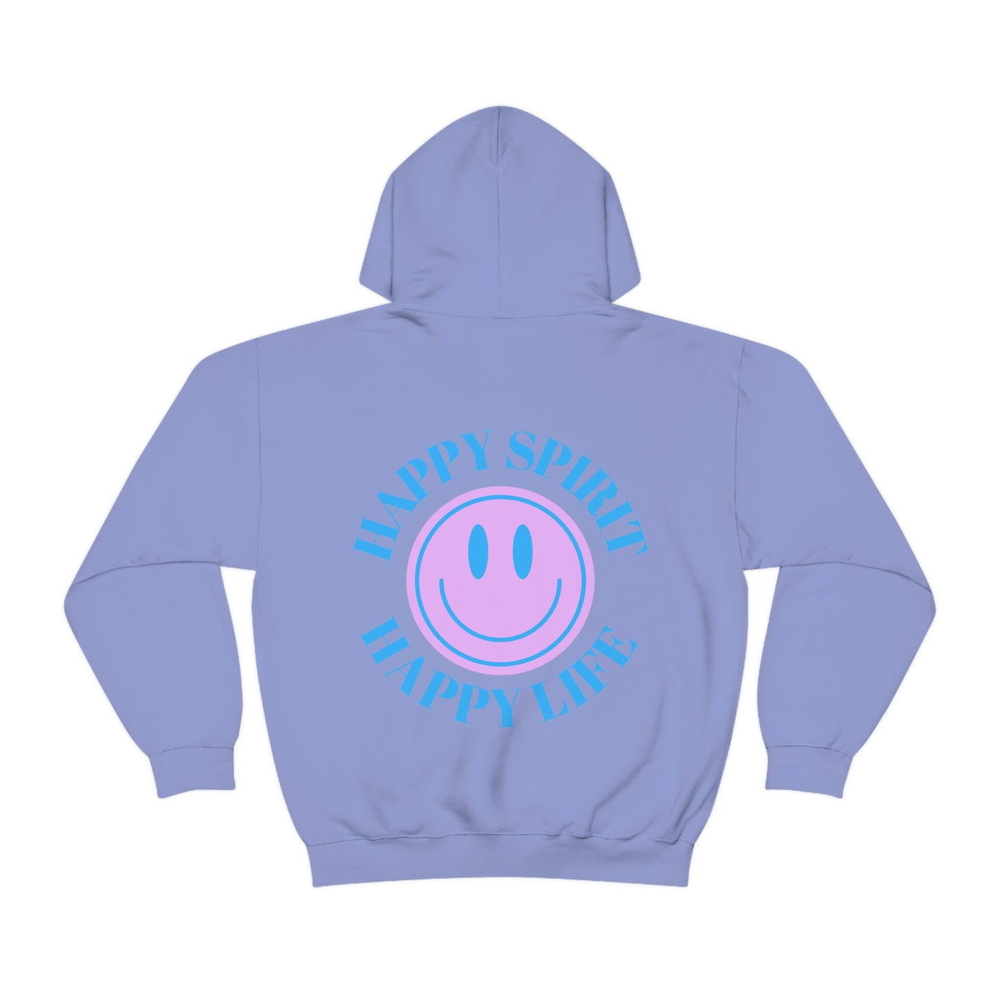 Happy Spirit Happy Life Sweatshirt, Gildan 18500 Hoodie, Oversized Hoodie, Back Print Trendy Sweatshirt, Beach Cover Up, Lake Cover Up