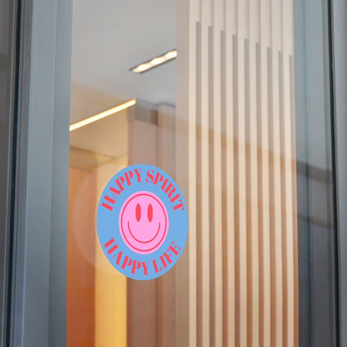 Happy Spirit Happy Life Round Vinyl Stickers, UV Smiley Stickers, Smile Sticker, Tumblr Retro Smile, VSCO Girl, Computer, Skateboard, Bumper