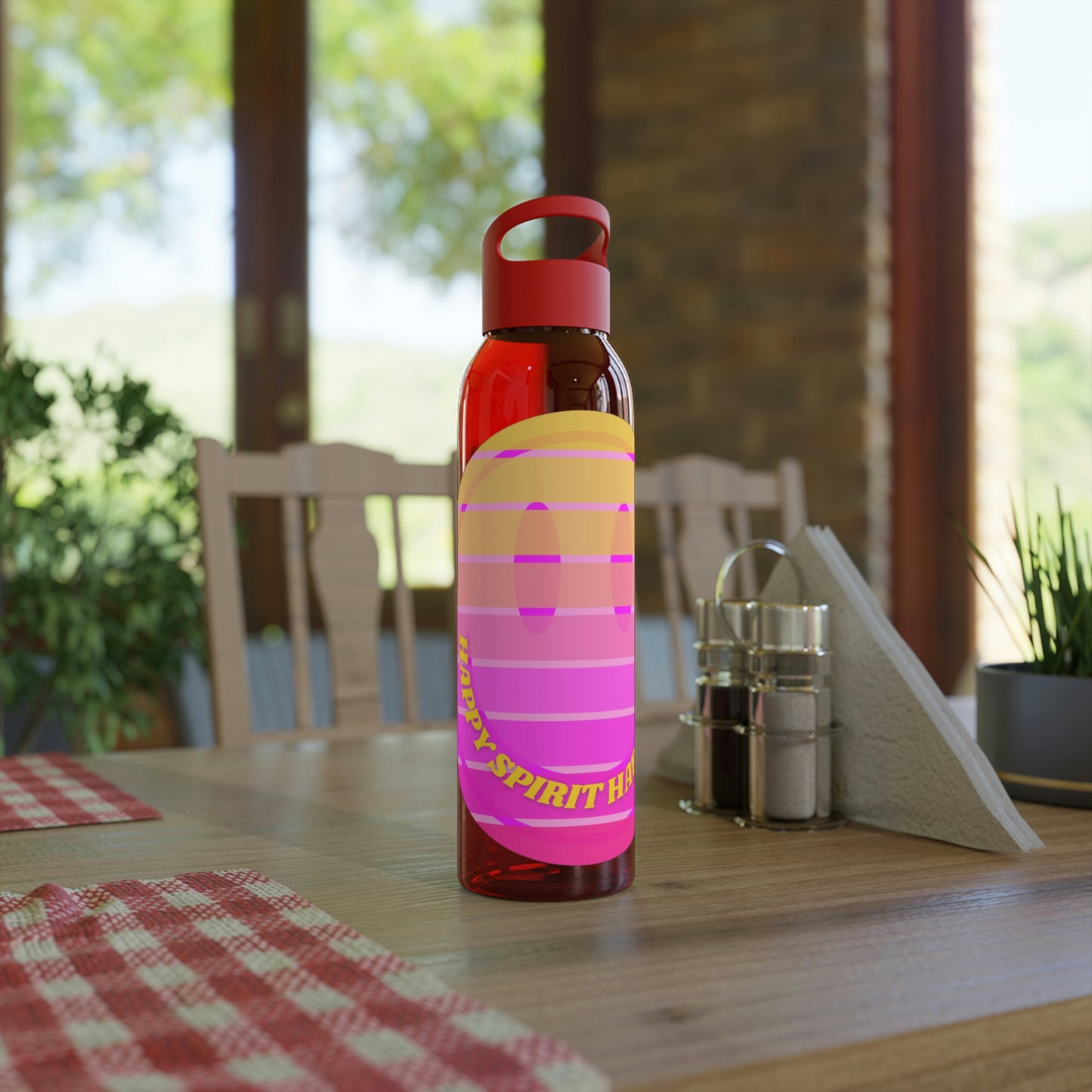 Aesthetic Happy Spirit Happy Life Water Bottle, Aesthetic Pink Bottle, Smile Face, Trendy Tumblr Bottle, Happy Mind Tumbler, BPA Fre