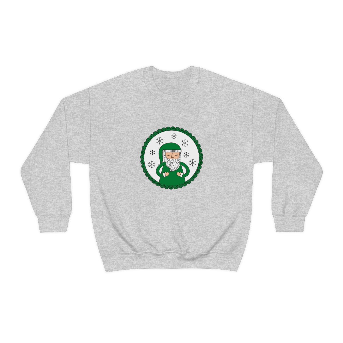 Green Santa Claus Sweatshirt, Green Santa Sweatshirt, Trendy Noel Minimalist Christmas Sweatshirt, Xmas Santa Crewneck Top, Holiday Green