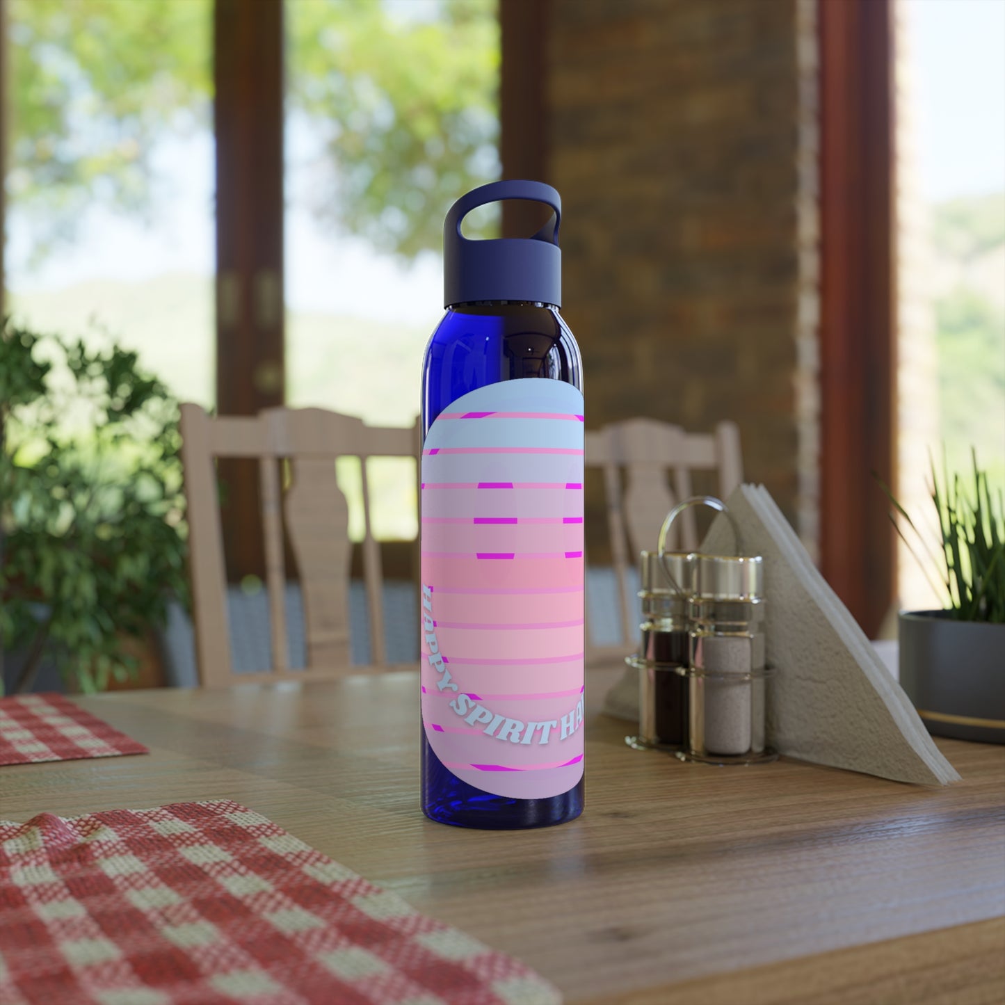 Aesthetic Happy Spirit Happy Life Water Bottle, Aesthetic Pink, Smile Face, Trendy Tumblr Bottle, Happy Mind Tumbler, BPA Free Smile Bottle