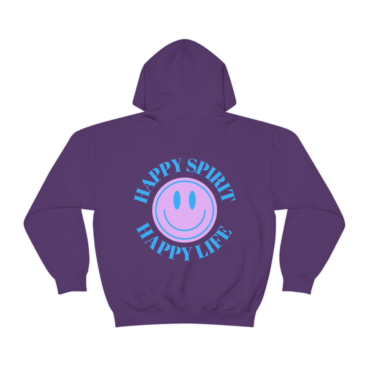 Happy Spirit Happy Life Sweatshirt, Gildan 18500 Hoodie, Oversized Hoodie, Back Print Trendy Sweatshirt, Beach Cover Up, Lake Cover Up