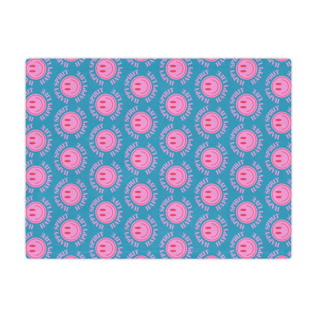 Adult Pink Smile Minky Blanket, Happy Spirit Happy Life Happy Mind Blanket, Aesthetic Blanket, Adult Fleece Smile Pink Y2k Throw