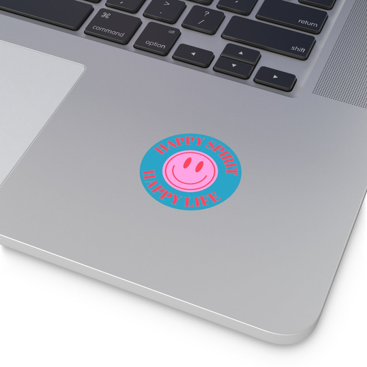 Happy Spirit Happy Life Round Vinyl Stickers, UV Smiley Stickers, Smile Sticker, Tumblr Retro Smile, VSCO Girl, Computer, Skateboard