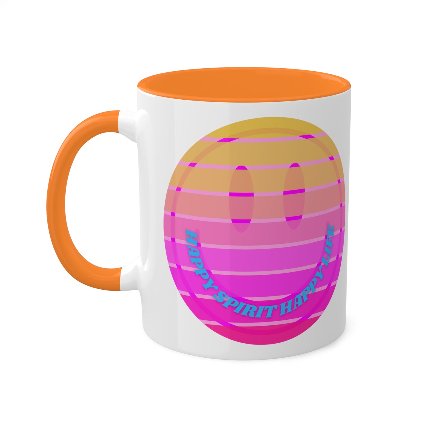 Retro Happy Spirit Happy Life Aesthetic Mug, Smile Face Mug, Trendy Coffee Mug, Tumblr Mug, Aesthetic Happy Life Gift, Aesthetic Mug