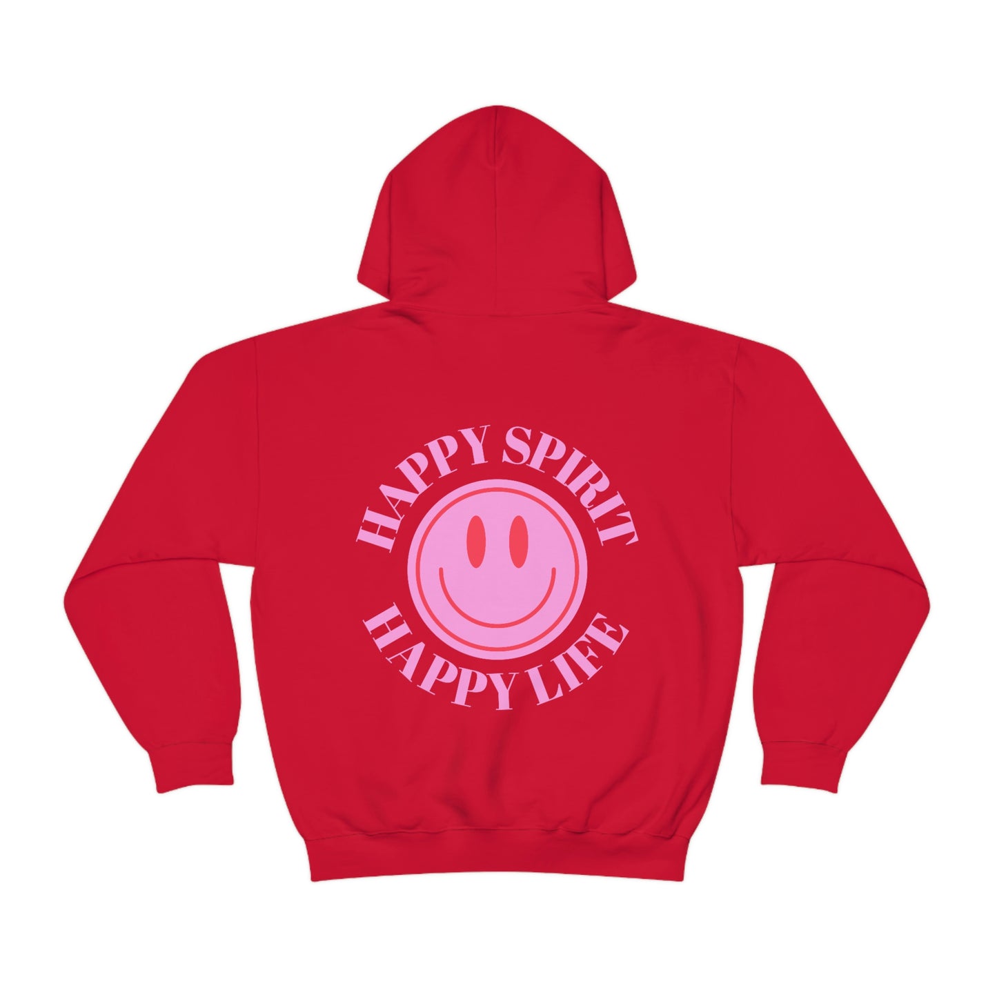 Happy Spirit Happy Life Sweatshirt, Pink Smile Lilac Hoodie, Oversized Hoodie, Front Back Print Trendy Sweatshirt, Beach Cover Up, Cover Up