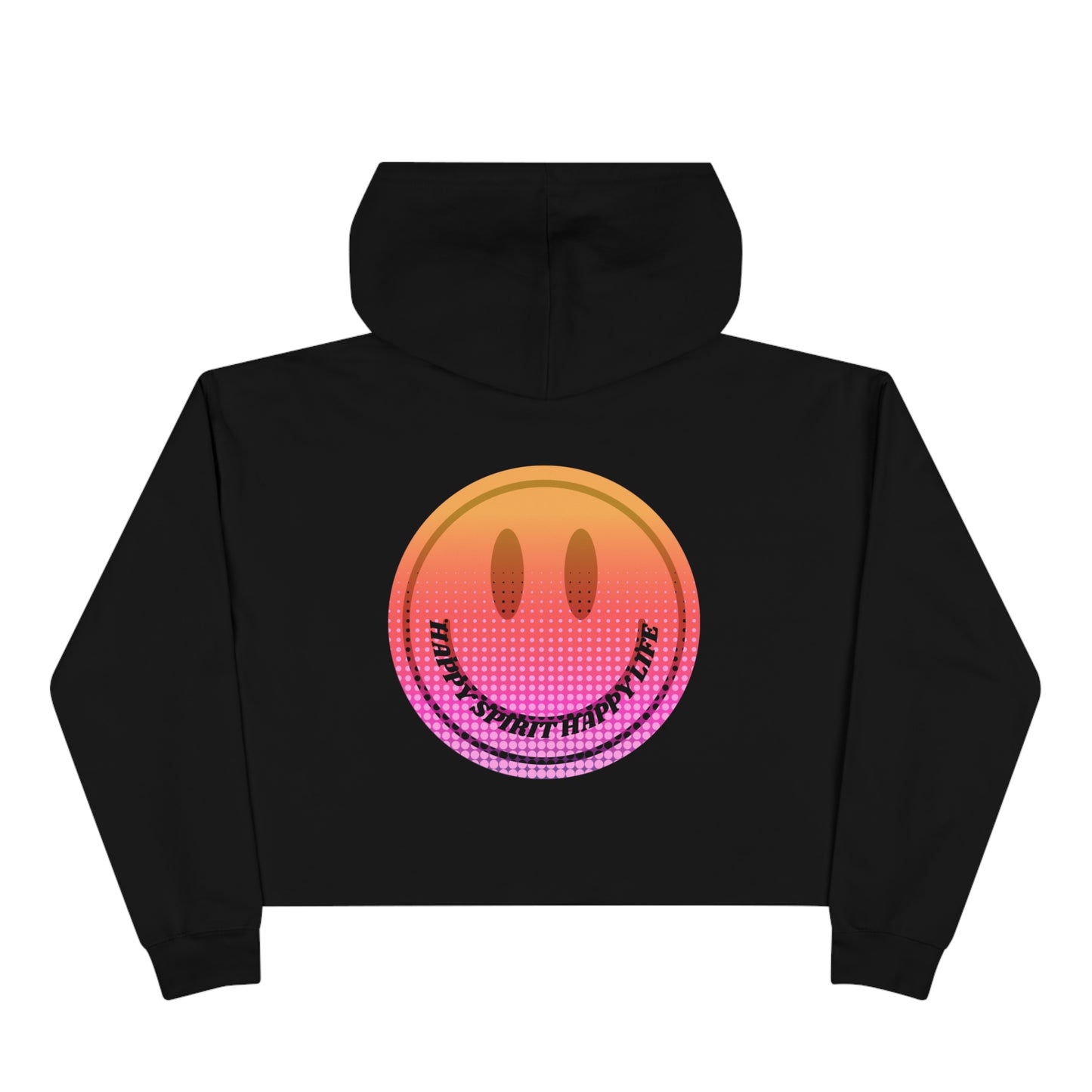 Aesthetic Cropped Hoodie, Smile Face Crop Top, Happy Spirit Happy Life Sunset Smile Cropped Top, Smile Hoodie, Hooded Cropped Pullover