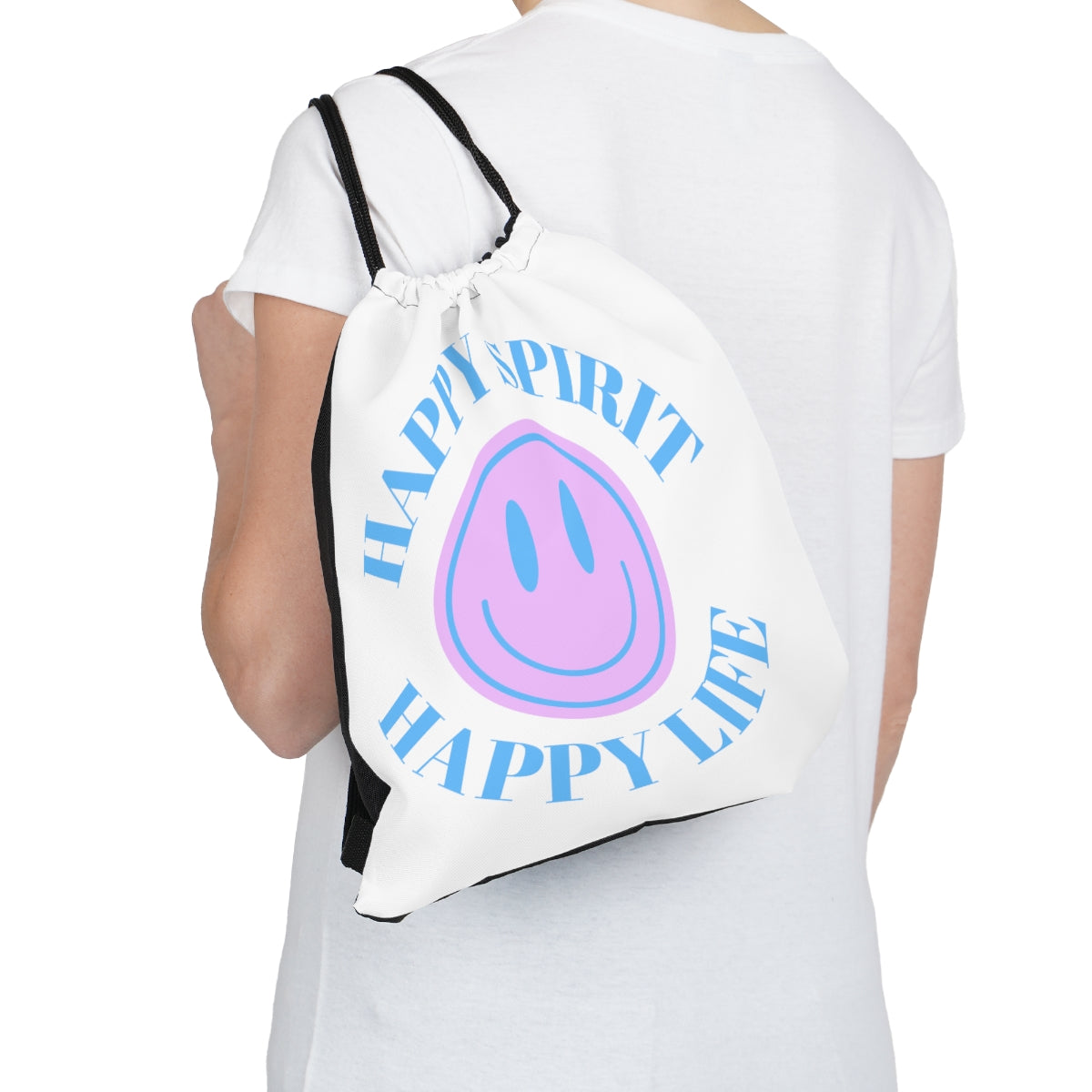 Happy Spirit Happy Life Backpack Outdoor Drawstring Bag