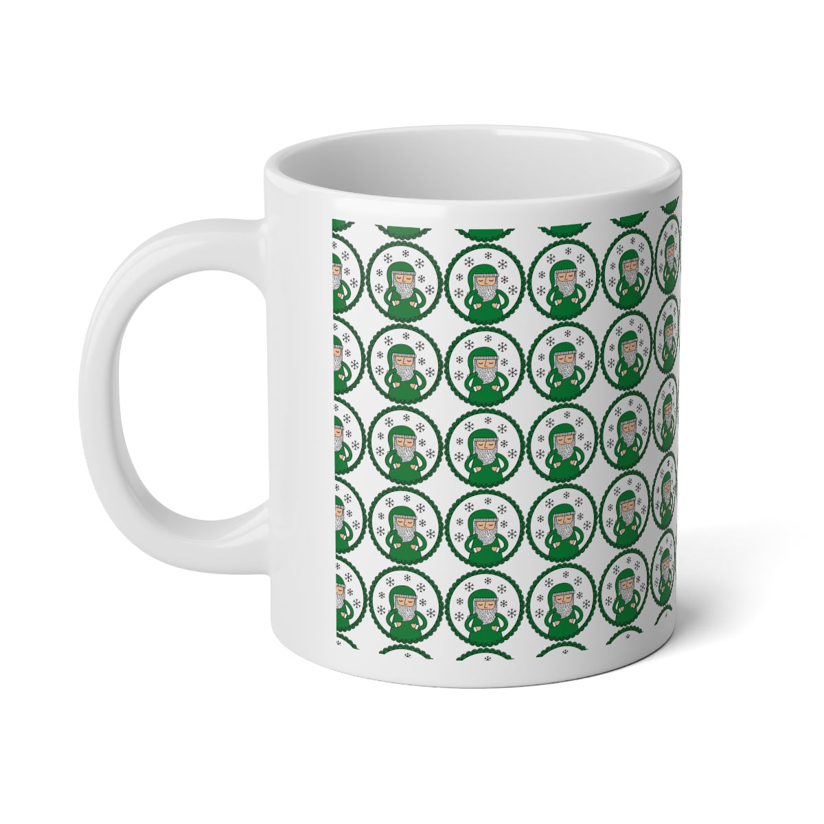Green Santa Aesthetic Mug, Green Christmas Mug, Trendy Coffee Mug, Tumblr Mug, Aesthetic Holiday Gift, Minimalist Santa Mug Print