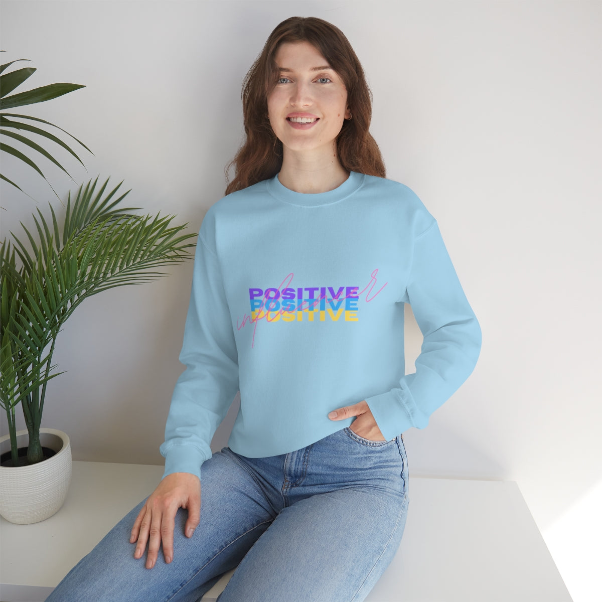 Retro Trendy Influencer Sweatshirt, Oversized Positive Influencer Crewneck Sweatshirt, VSCO Girl, Tumblr Top, 80s Retro Gift