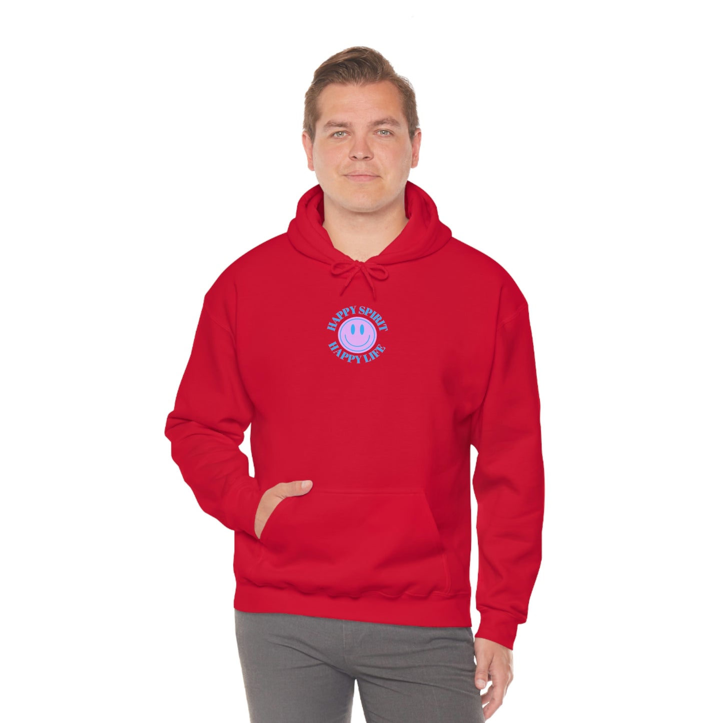 Happy Spirit Happy Life Sweatshirt, Gildan 18500 Hoodie, Oversized Hoodie, Front Back Print Trendy Sweatshirt, Beach Cover Up, Lake Cover