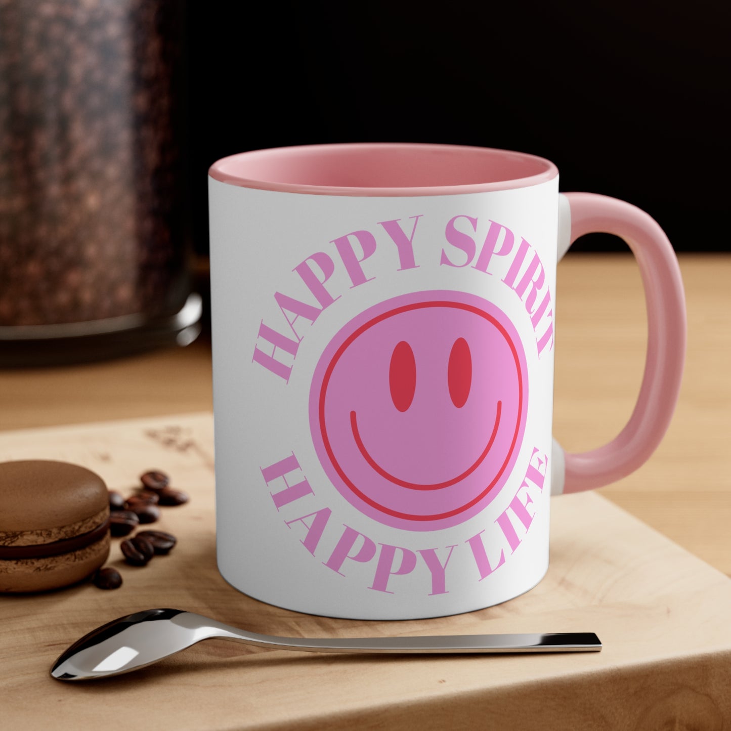 Happy Spirit Happy Life Aesthetic Mug, Smiley Face Mug, Trendy Coffee Mug, Tumblr Mug, Aesthetic Happy Life Gift, Aesthetic Happy Life