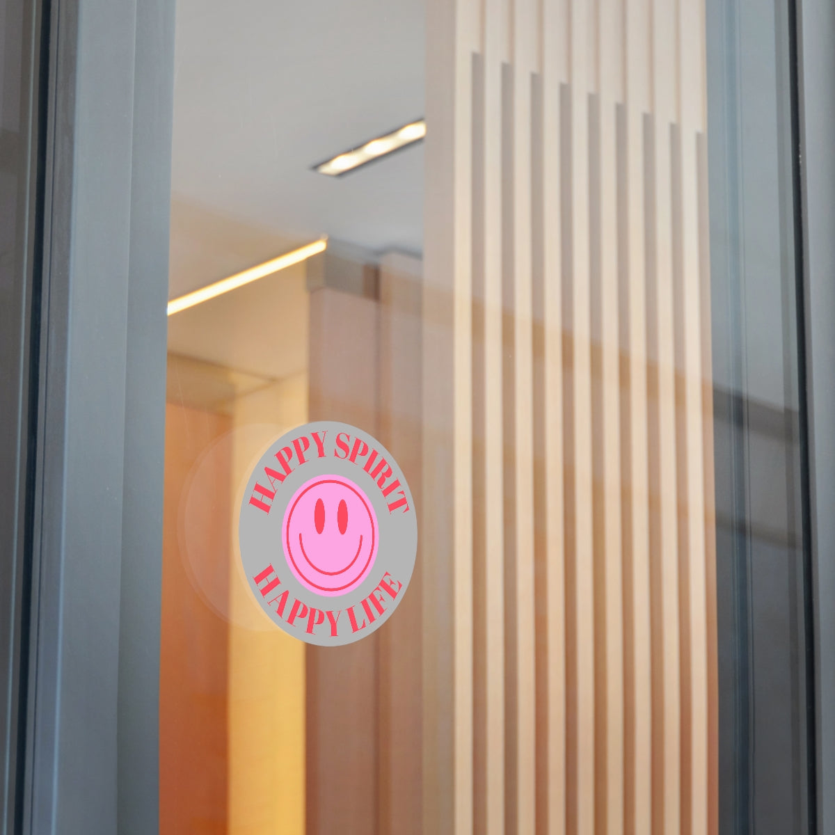 Happy Spirit Happy Life Round Vinyl Stickers, UV Smiley Stickers, Smile Sticker, Tumblr Retro Smile, VSCO Girl, Computer, Skateboard