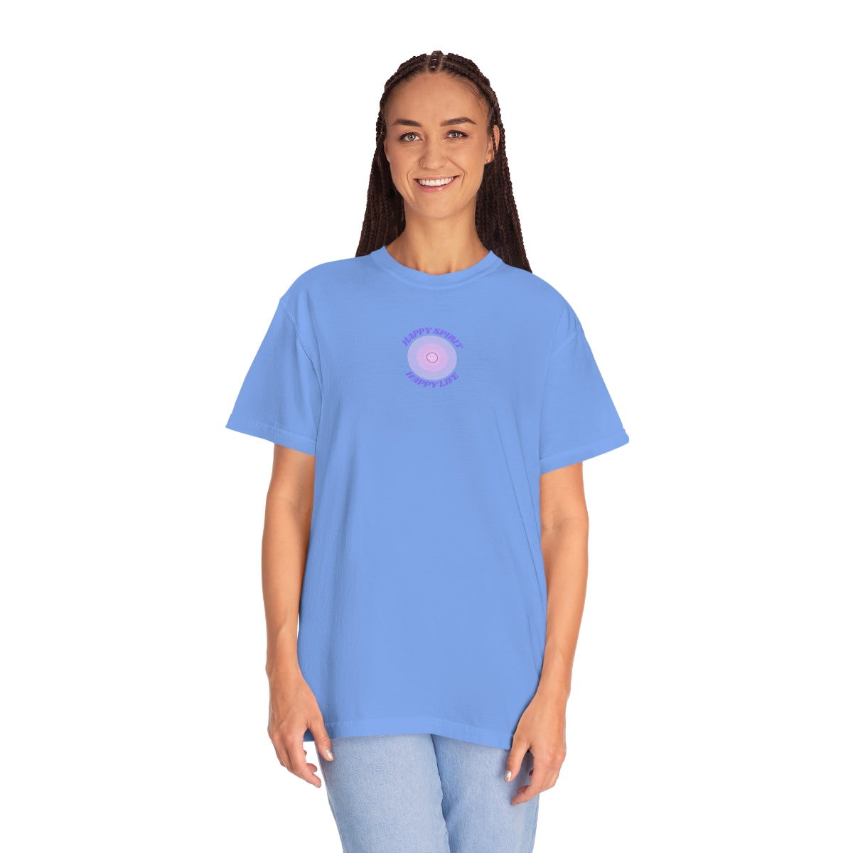 Retro TShirt Happy Spirit Happy Life Happy Mind, Aesthetic Shirt, Graphic Tumblr Tshirt, Trendy Oversized, Vsco girl, Smile Vintage Style
