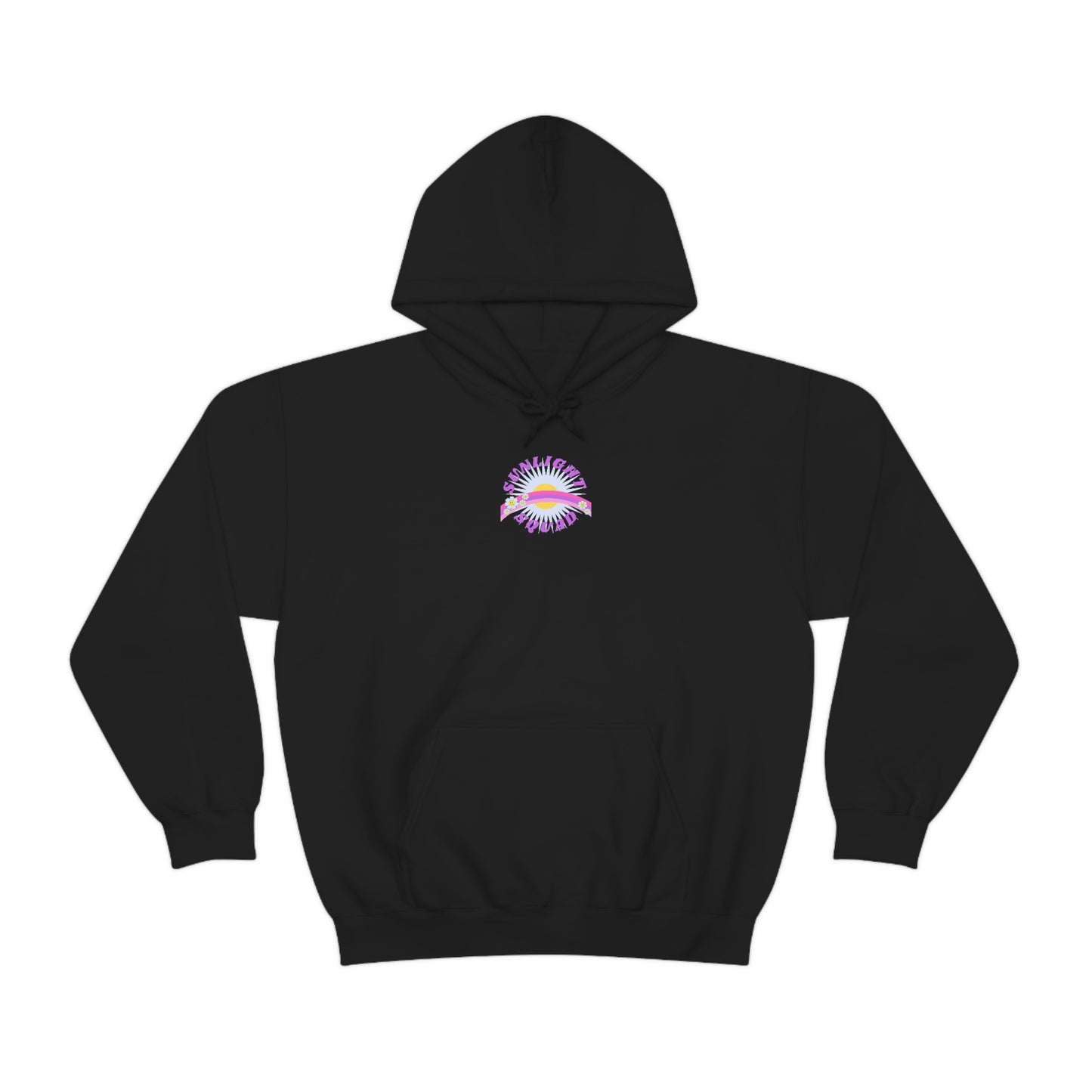 Retro Smile Flower Pink Purple Lavender Lilac Hoodie, Sunlight Squad Sweatshirt, Back Graphic Hoodie, VSCO Girl Oversized Trendy Tumblr Top