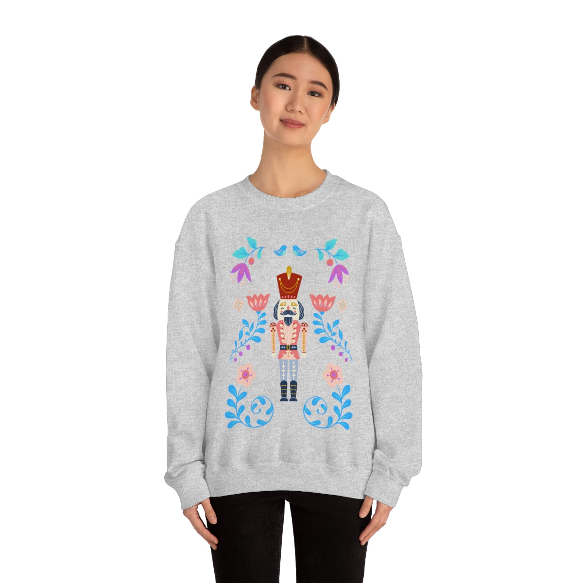 Nutcracker Modern Sweatshirt, Blue Nutcracker Sweatshirt, Trendy Christmas Minimalist Sweatshirt, Xmas Crewneck Bright Color Crewneck