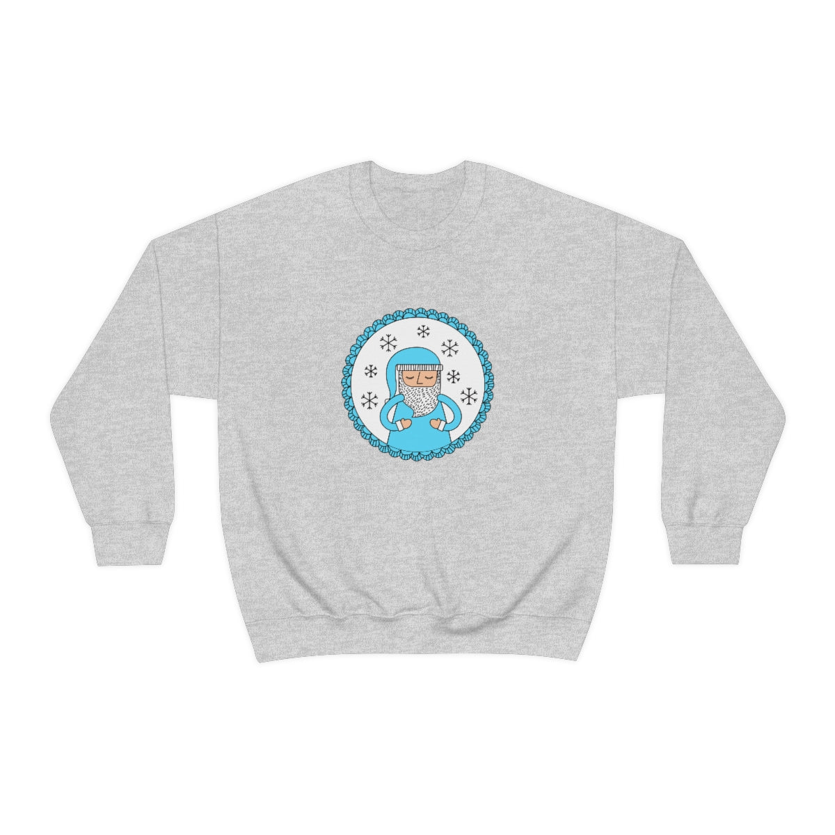 Blue Santa Claus Sweatshirt, Turquoise Santa Sweatshirt, Trendy Noel Minimalist Christmas Sweatshirt, Xmas Santa Crewneck Pastel Holiday Top