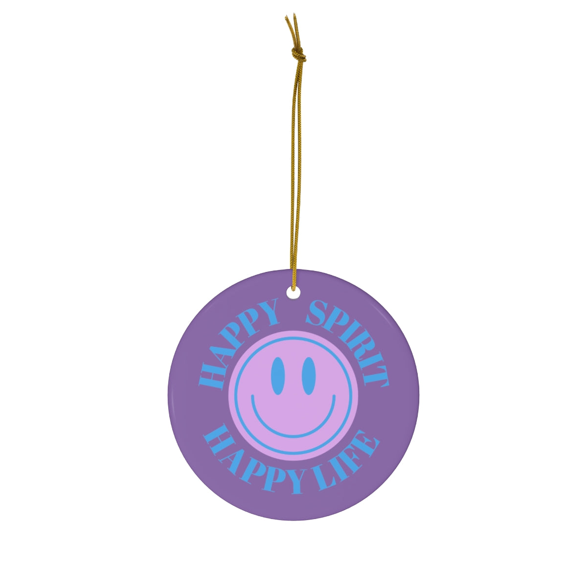 Holiday Ornament Happy Spirit Happy Life, Happiness Ornament, Modern Ornament, Smile Decoration, VSCO, Tumblr, Purple Smile, Retro Christmas