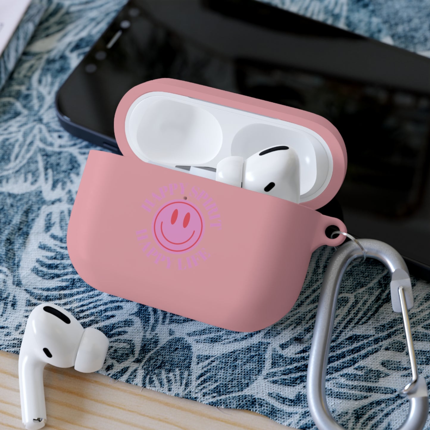 Happy Spirit Happy Life AirPods and AirPods Pro Case Cover, AirPods and AirPods Pro Case Cover, VSCO girl, Smiley Happy Life Protector Case