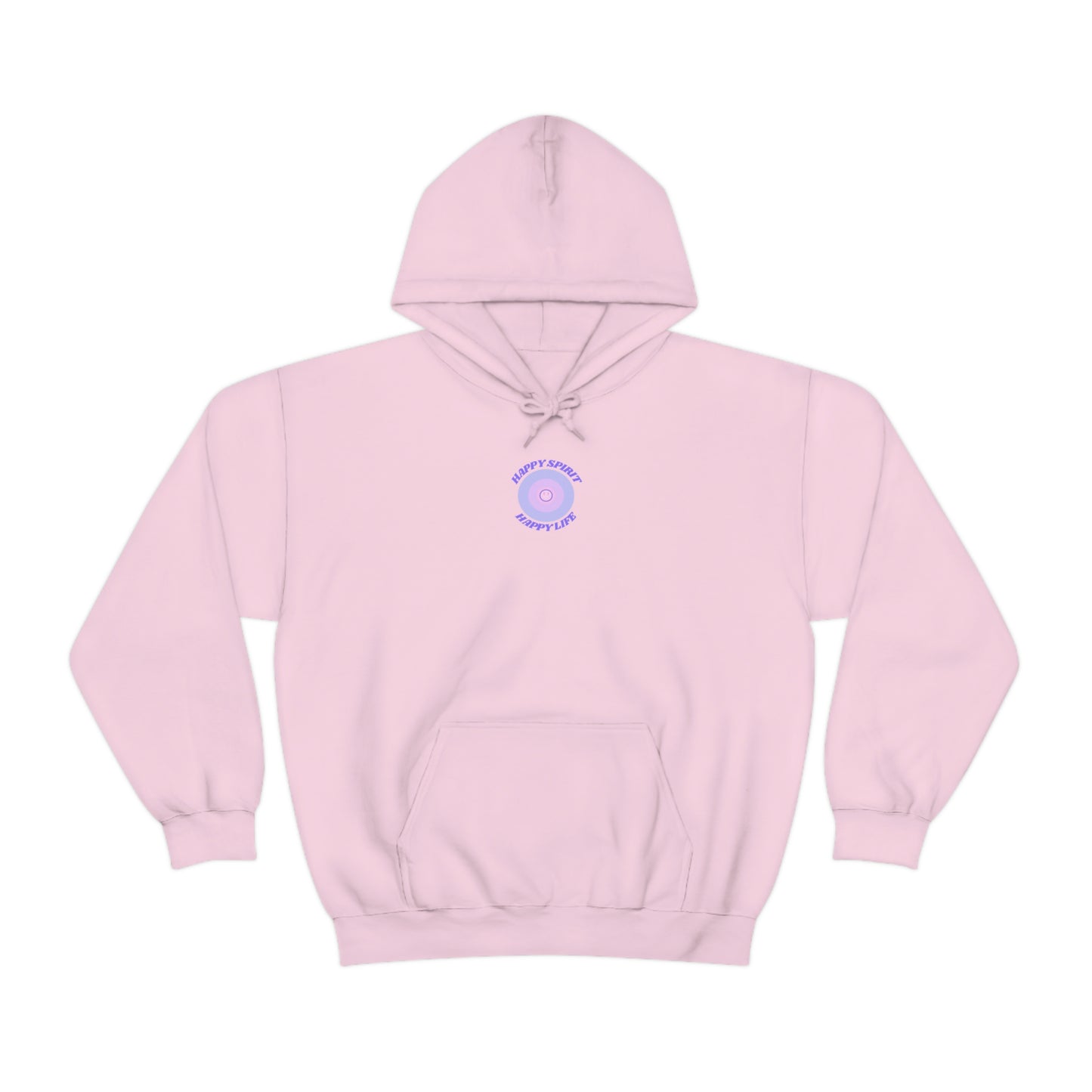 Retro Happy Spirit Happy Life Lavender Lilac Pink Smile Graphic Hoodie, VSCO Girl Sweatshirt, Tumblr Hoodie, Oversized Trendy Back Print Top
