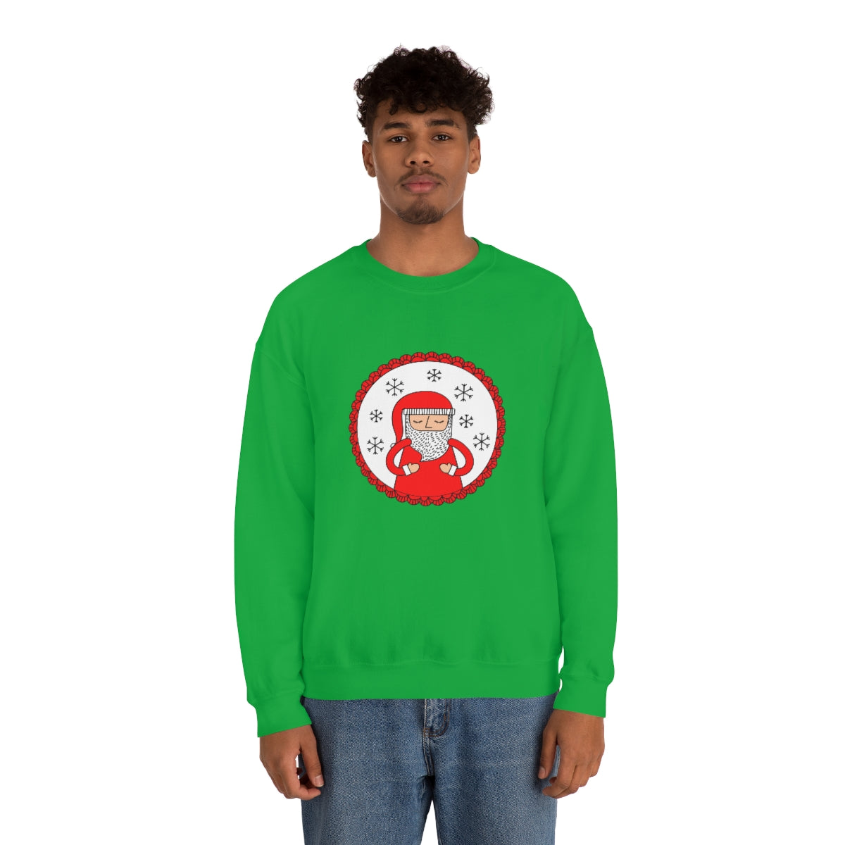 Minimalist Santa Claus Sweatshirt, Santa Sweatshirt, Trendy Noel Minimalist Christmas Sweatshirt, Xmas Santa Crewneck Top, Red Holiday Top