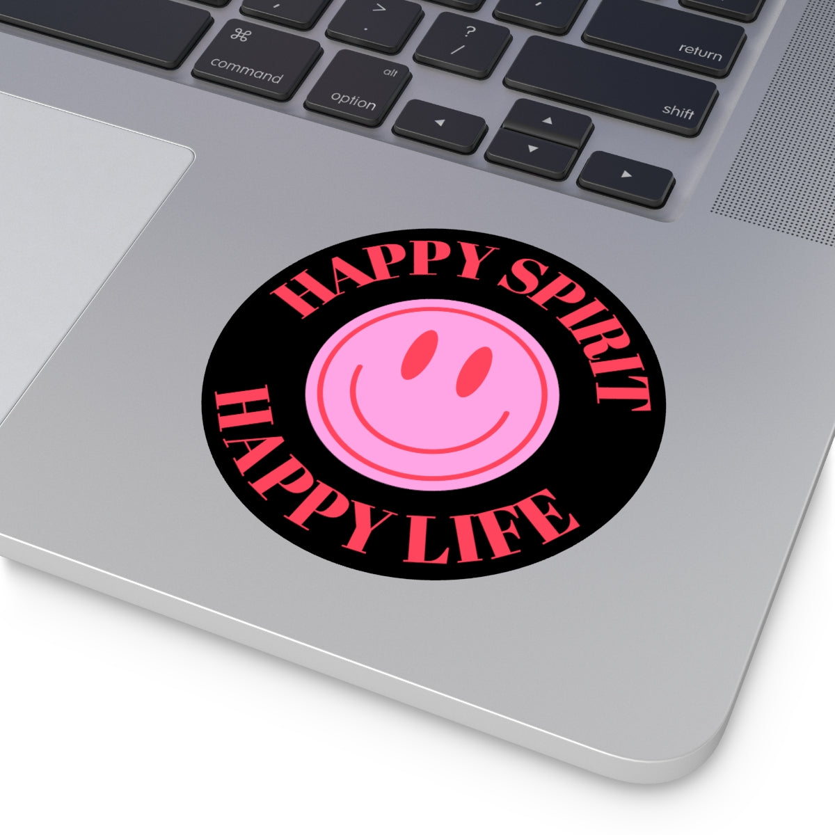 Happy Spirit Happy Life Round Vinyl Stickers, UV Smiley Stickers, Smile Sticker, Tumblr Retro Smile, VSCO Girl, Computer, Skateboard
