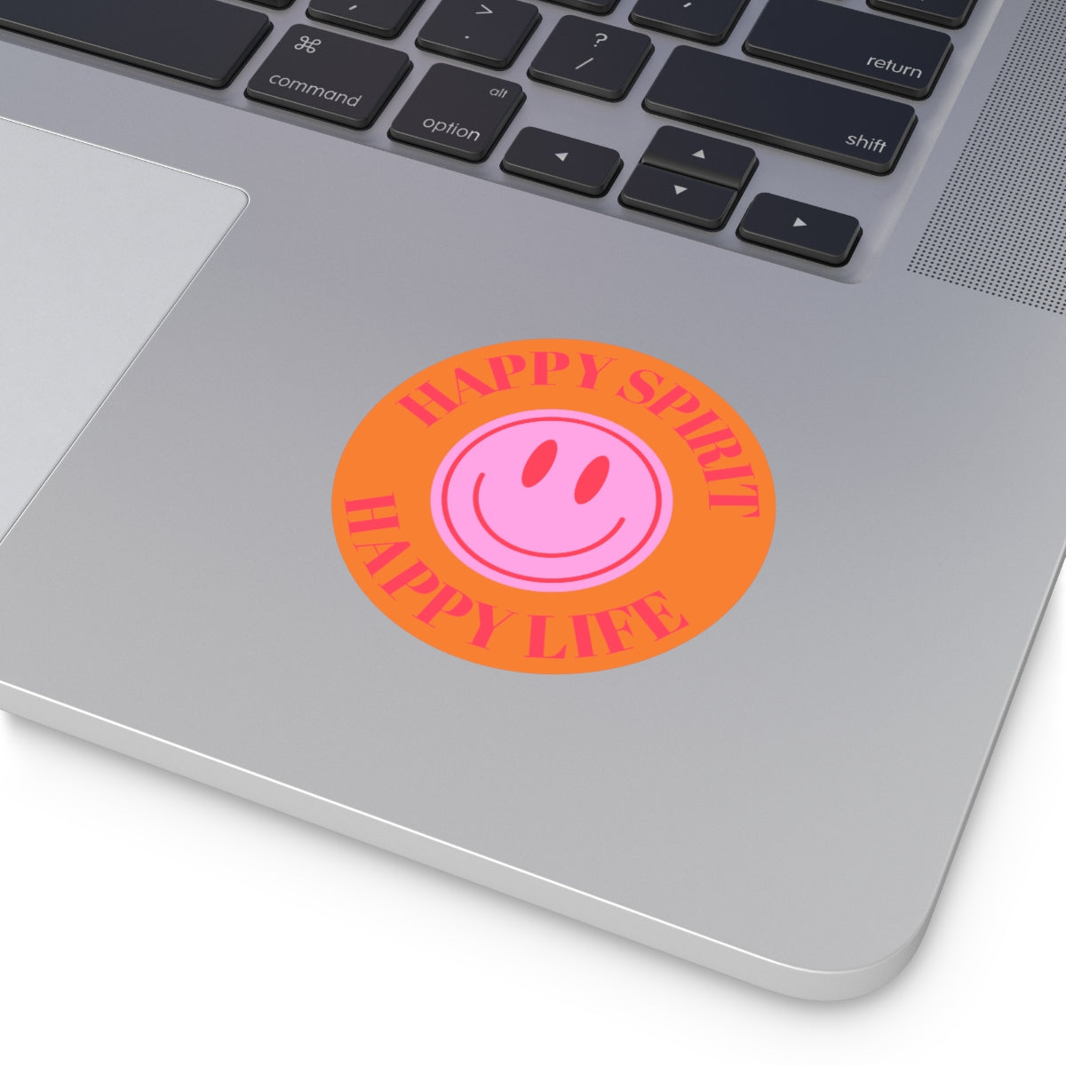 Happy Spirit Happy Life Round Vinyl Stickers, UV Smiley Stickers, Smile Sticker, Tumblr Retro Smile, VSCO Girl, Computer, Skateboard